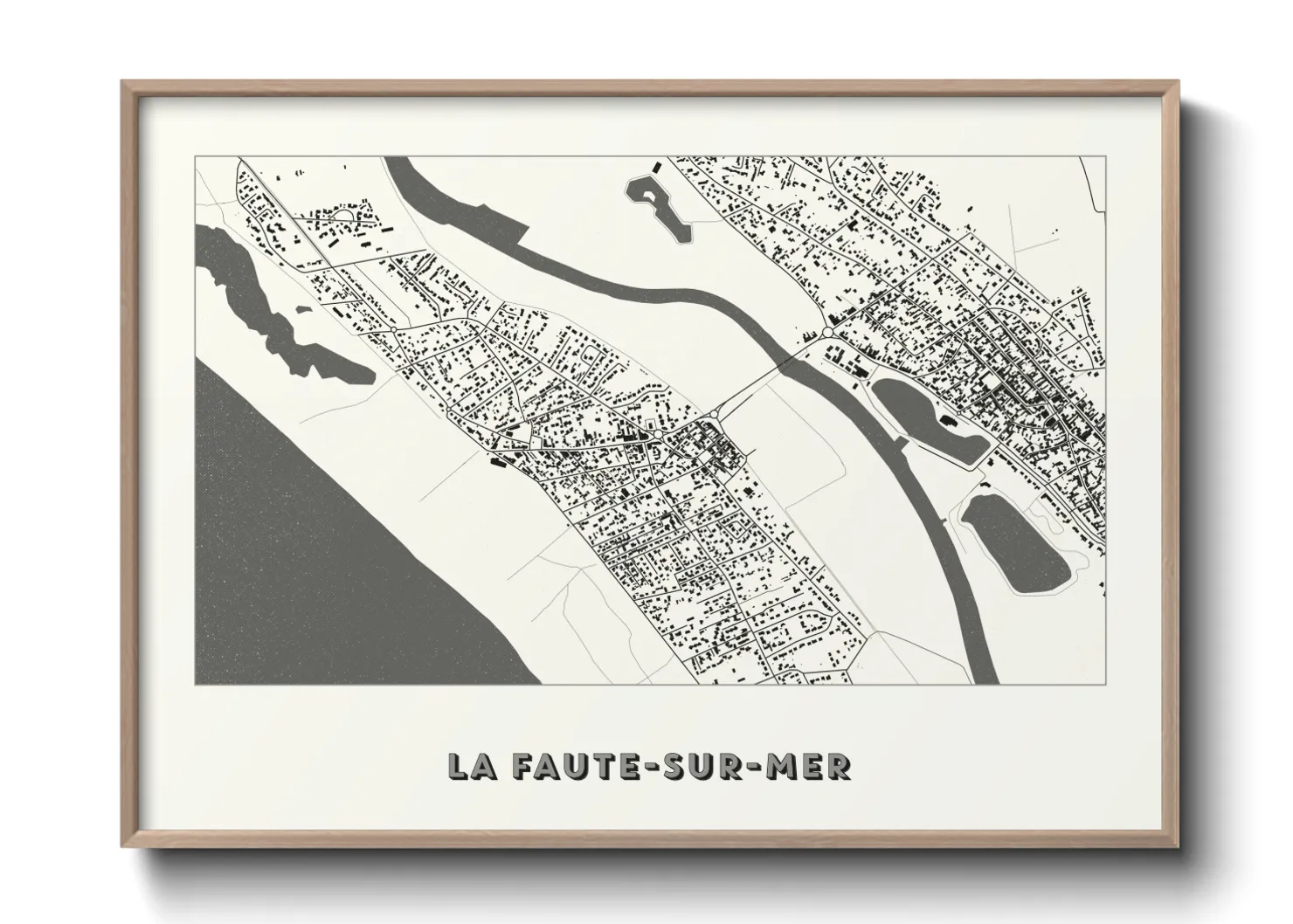 Une affiche de carte sur La Faute-sur-Mer