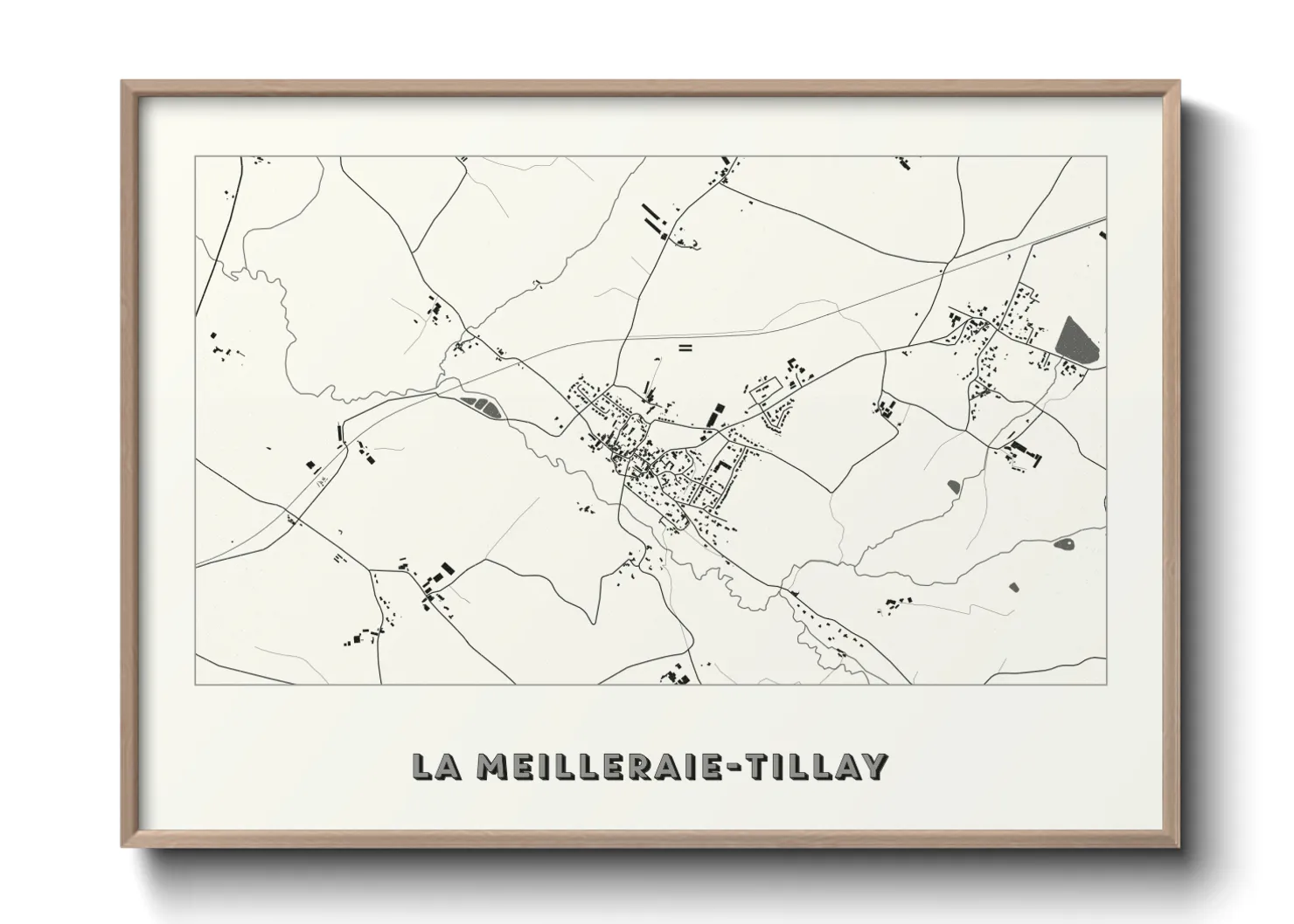 Une affiche de carte sur La Meilleraie-Tillay