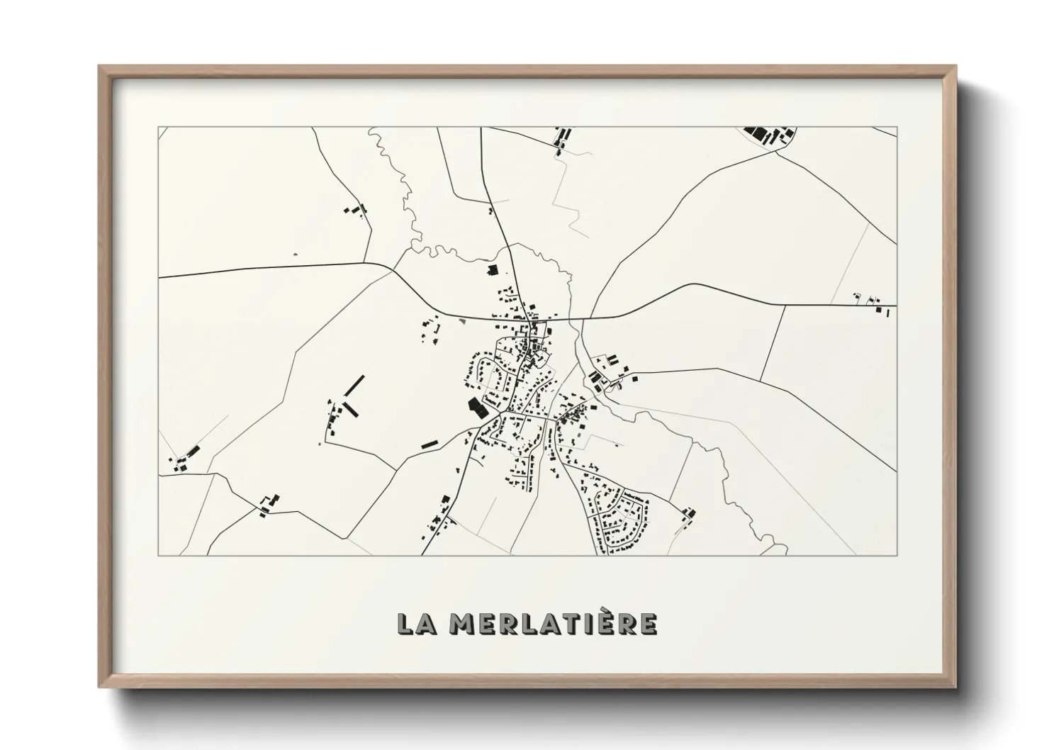 Une affiche de carte sur La Merlatière