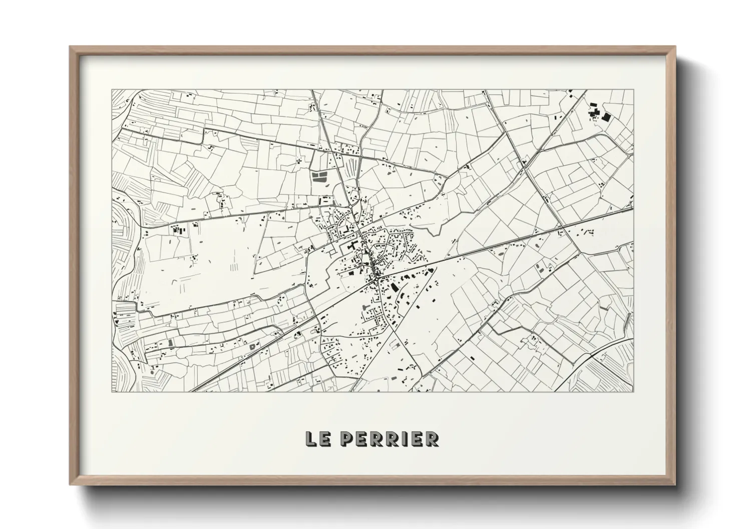 Une affiche de carte sur Le Perrier