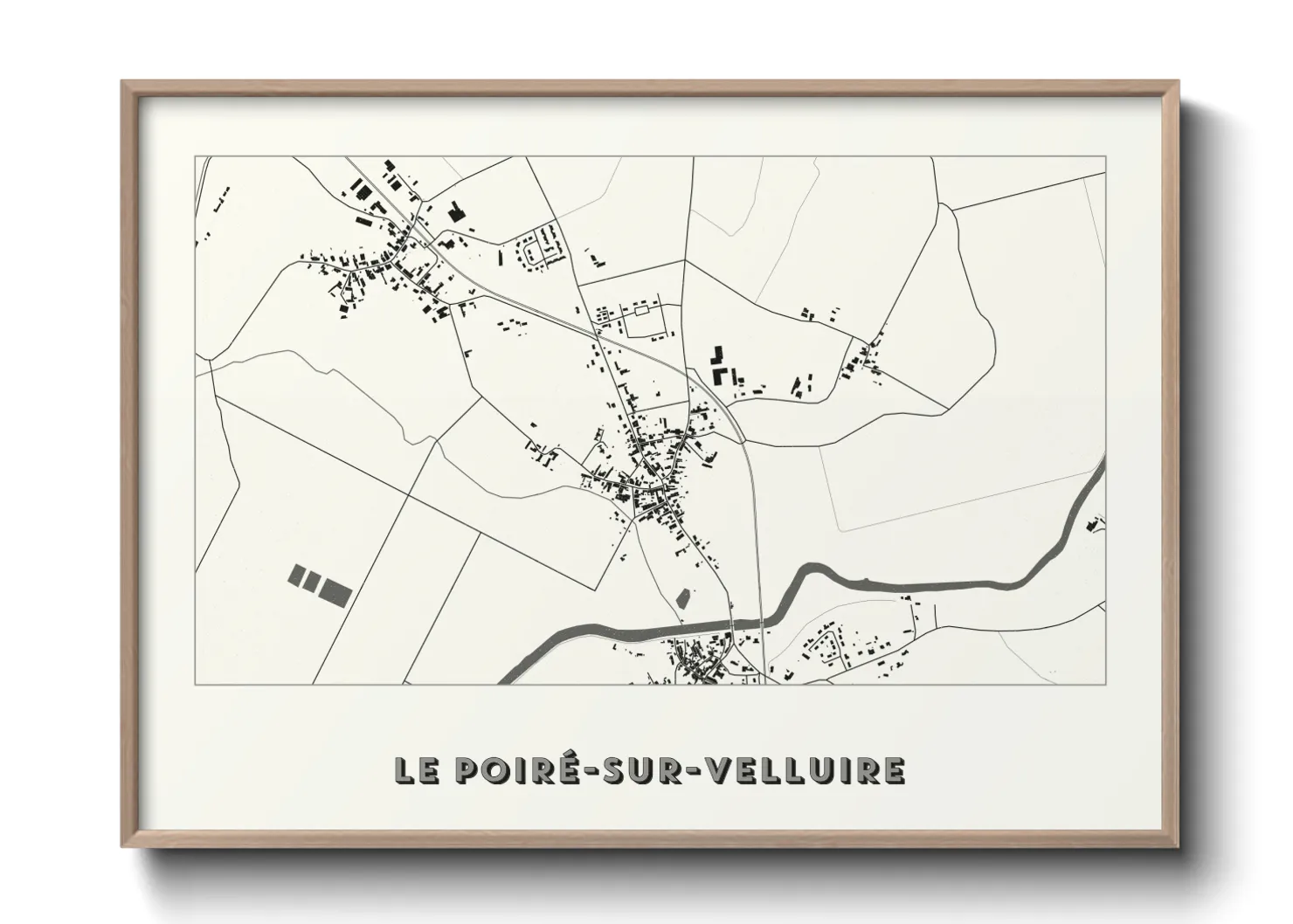 Une affiche de carte sur Le Poiré-sur-Velluire