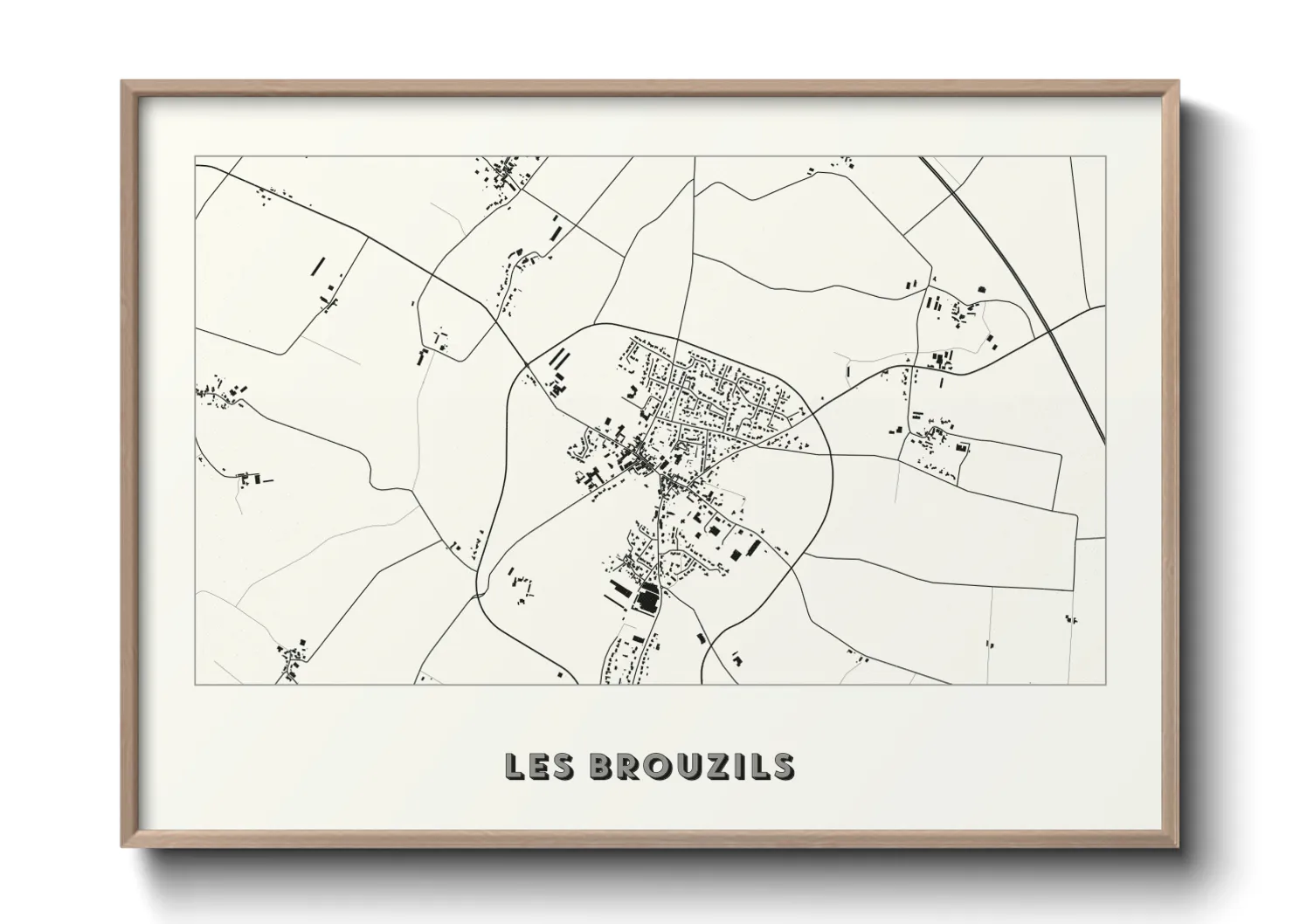 Une affiche de carte sur Les Brouzils