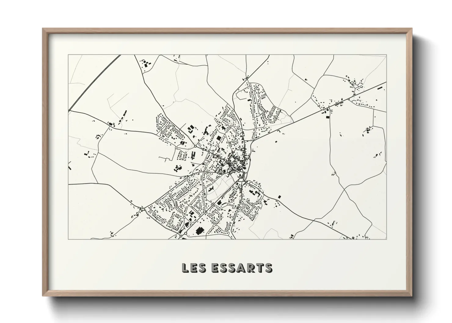 Une affiche de carte sur Les Essarts