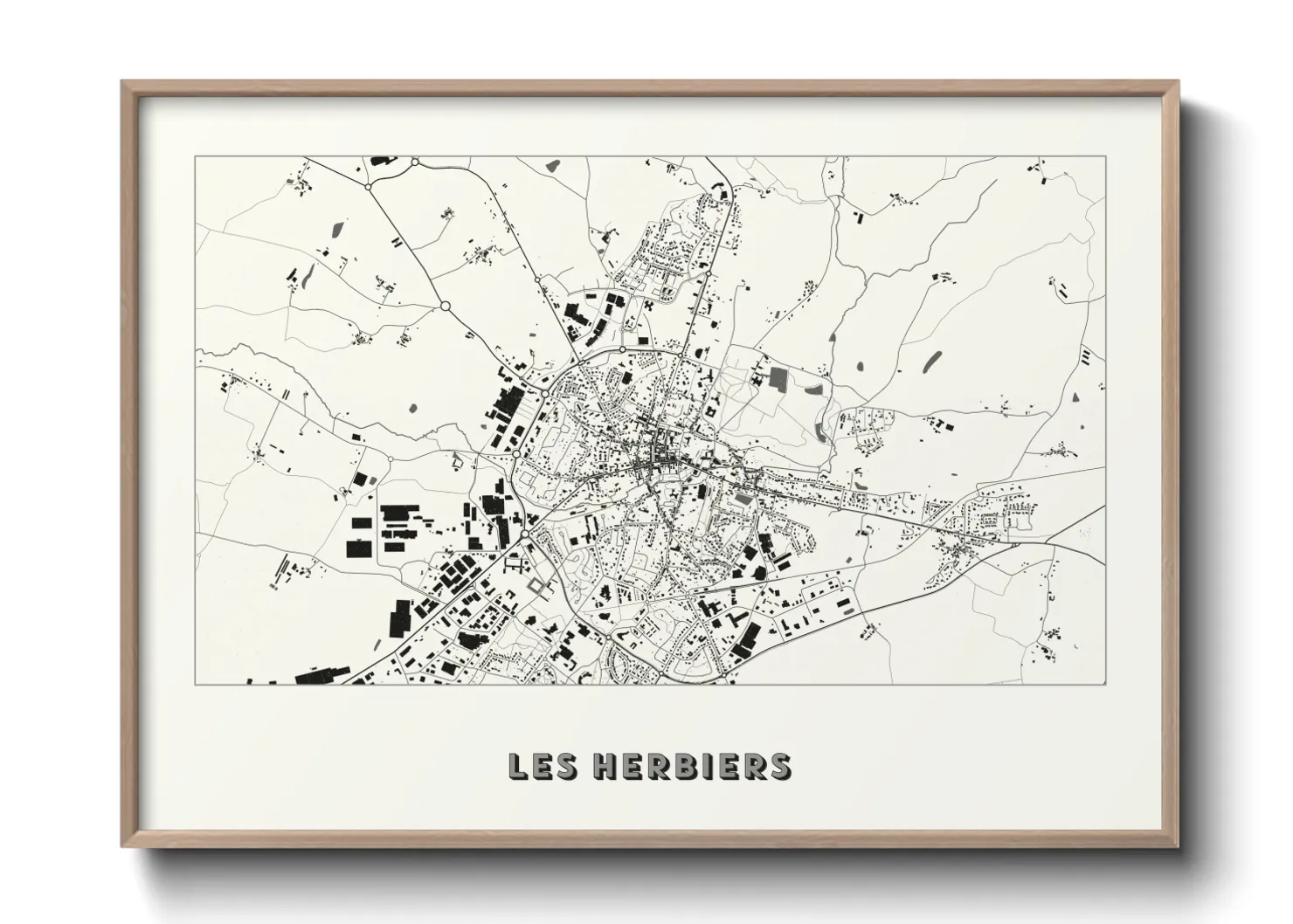 Une affiche de carte sur Les Herbiers