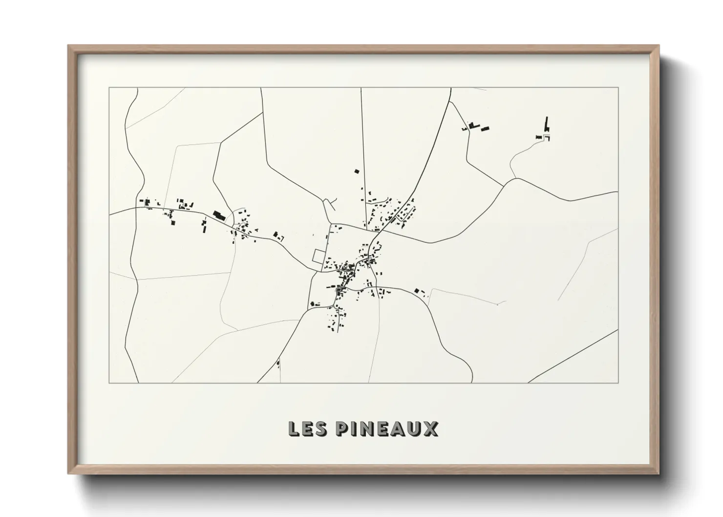 Une affiche de carte sur Les Pineaux