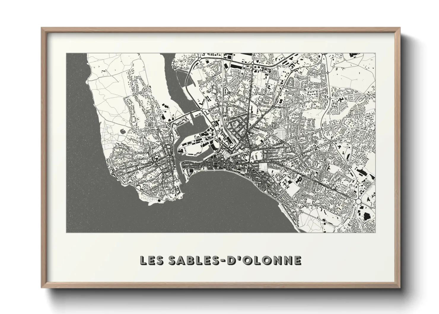 Une affiche de carte sur Les Sables-d'Olonne