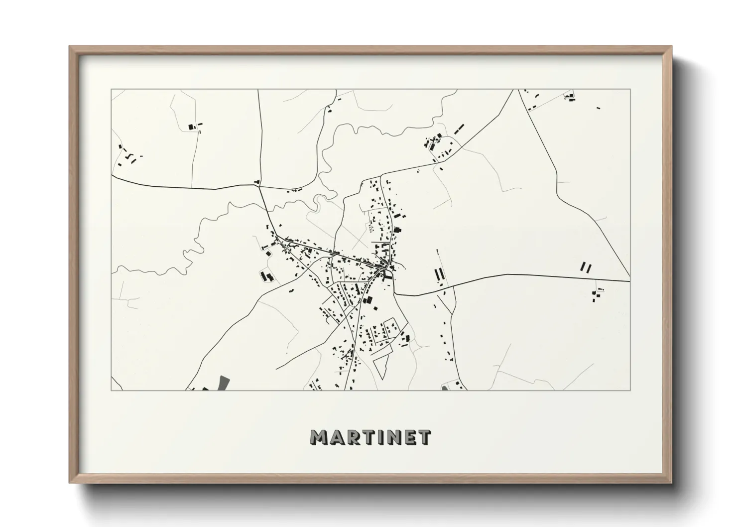 Une affiche de carte sur Martinet