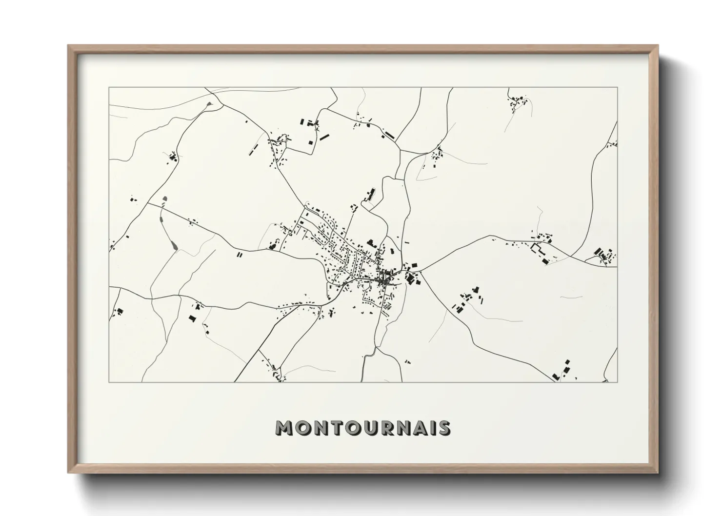 Une affiche de carte sur Montournais
