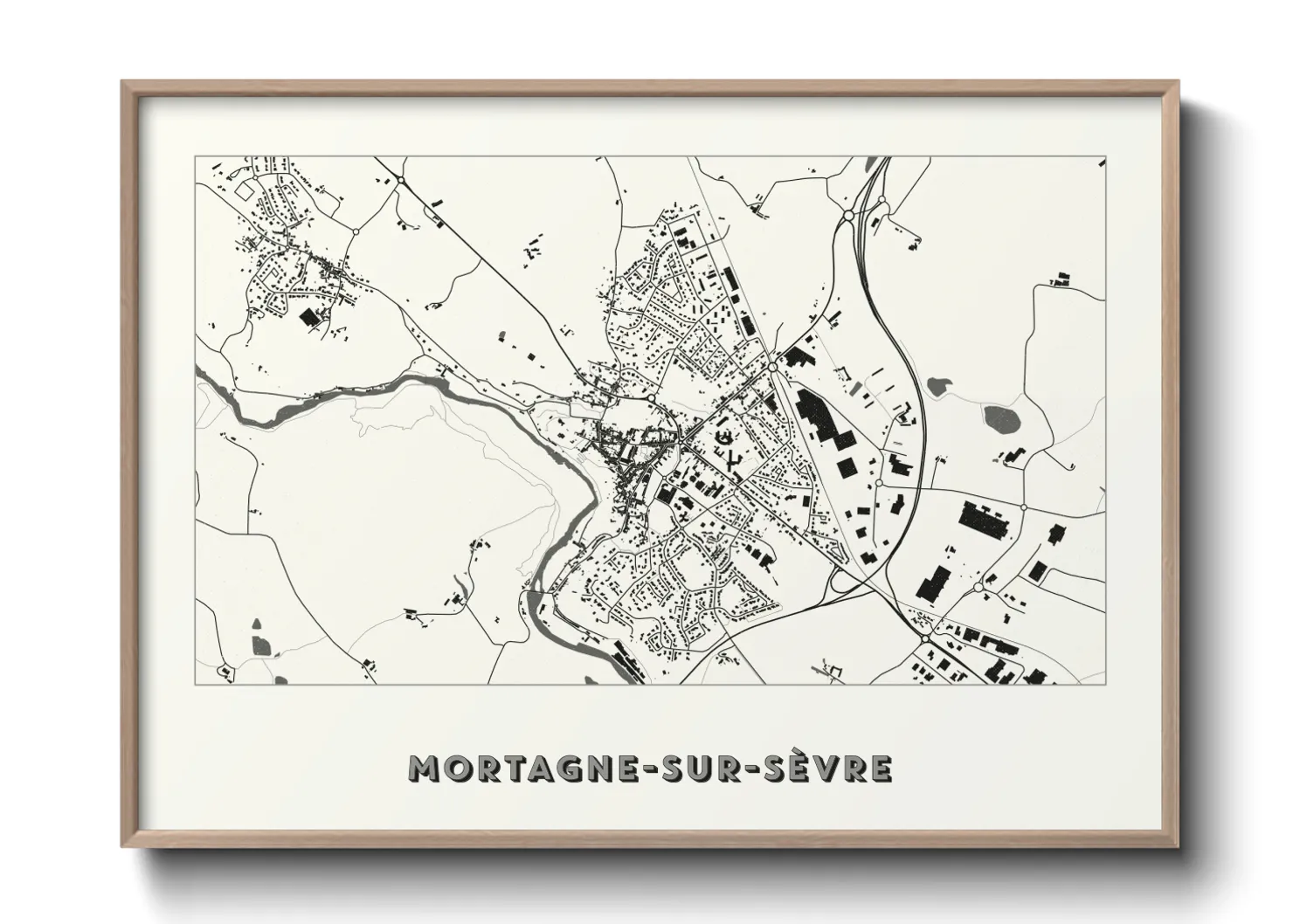 Une affiche de carte sur Mortagne-sur-Sèvre