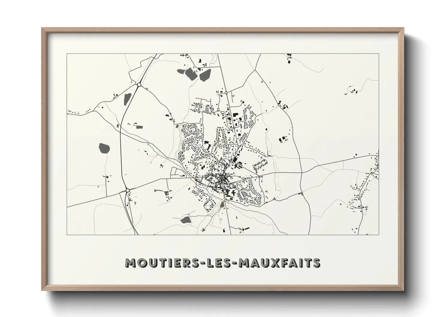 Une affiche de carte sur Moutiers-les-Mauxfaits