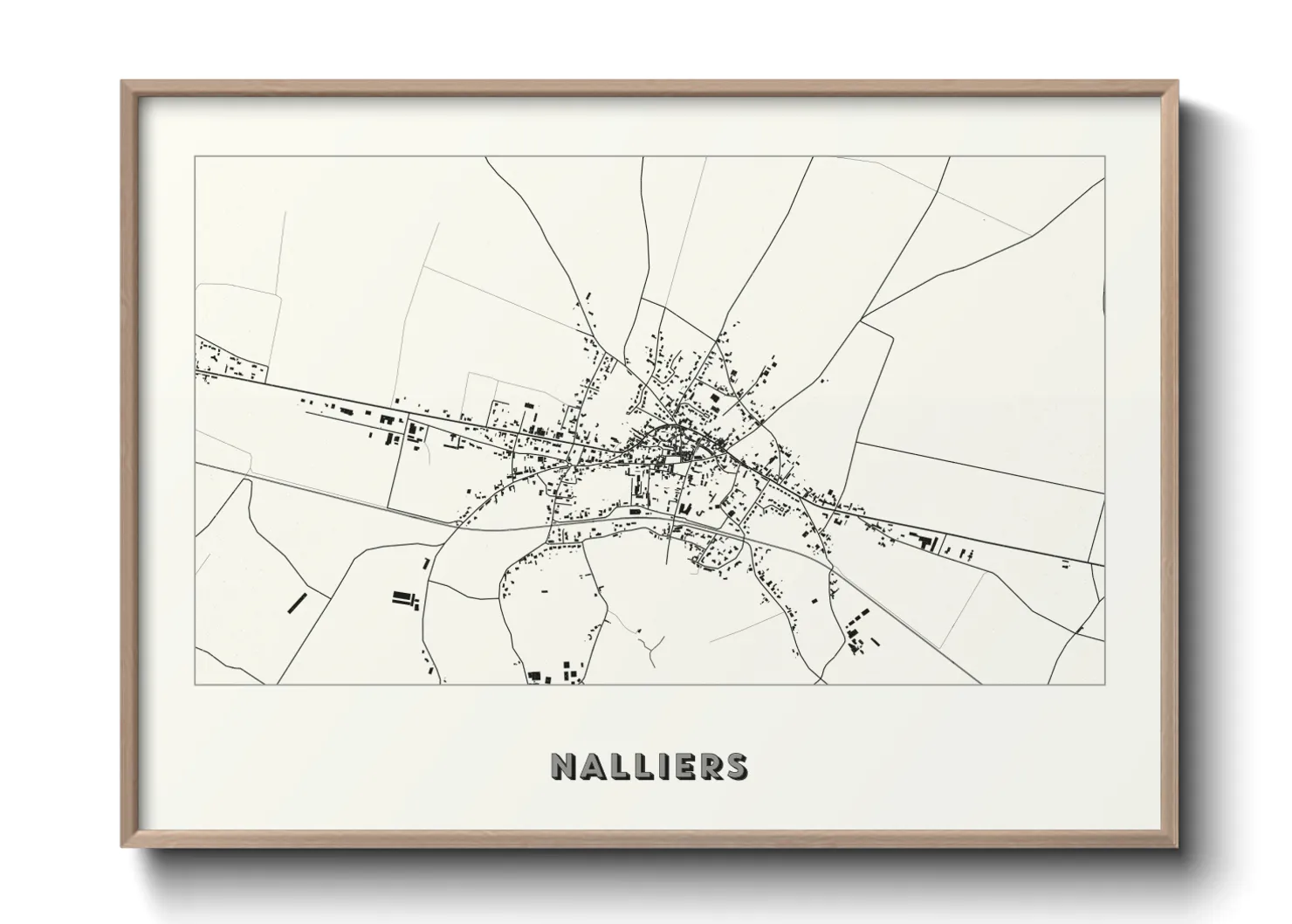 Une affiche de carte sur Nalliers
