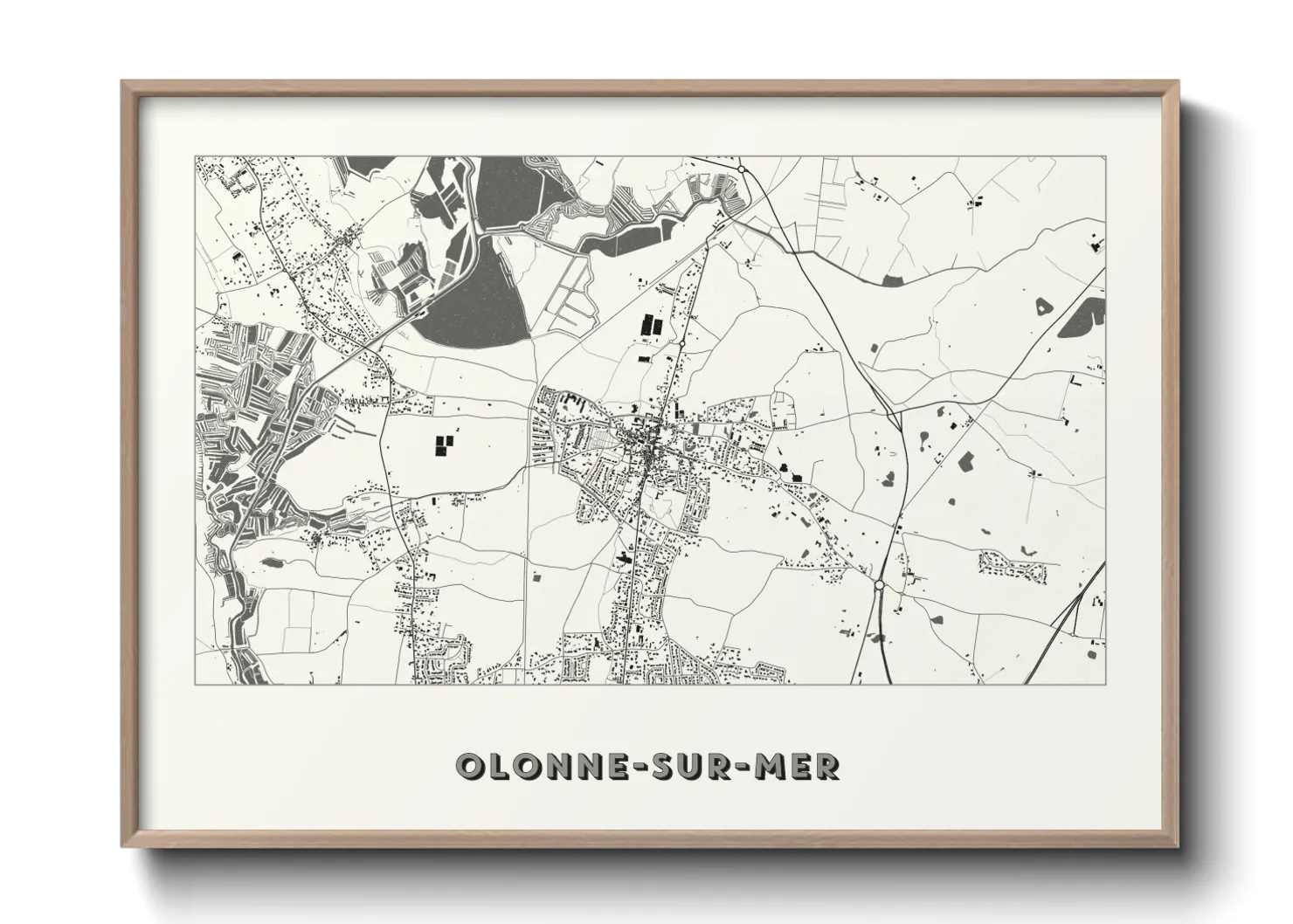 Une affiche de carte sur Olonne-sur-Mer