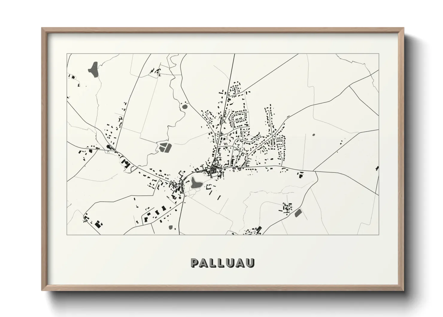 Une affiche de carte sur Palluau