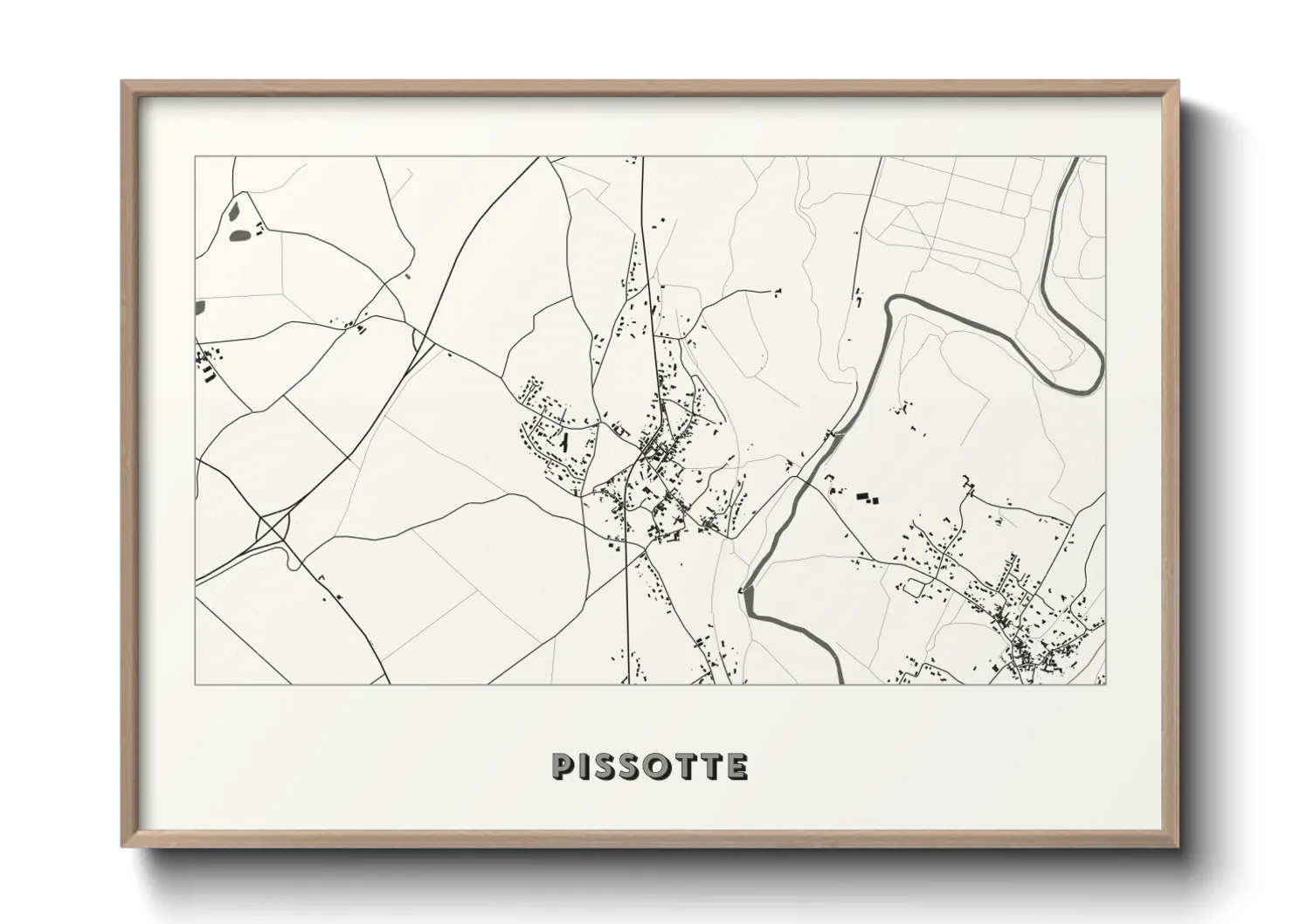 Une affiche de carte sur Pissotte