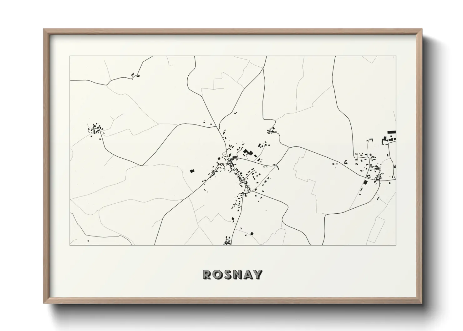 Une affiche de carte sur Rosnay