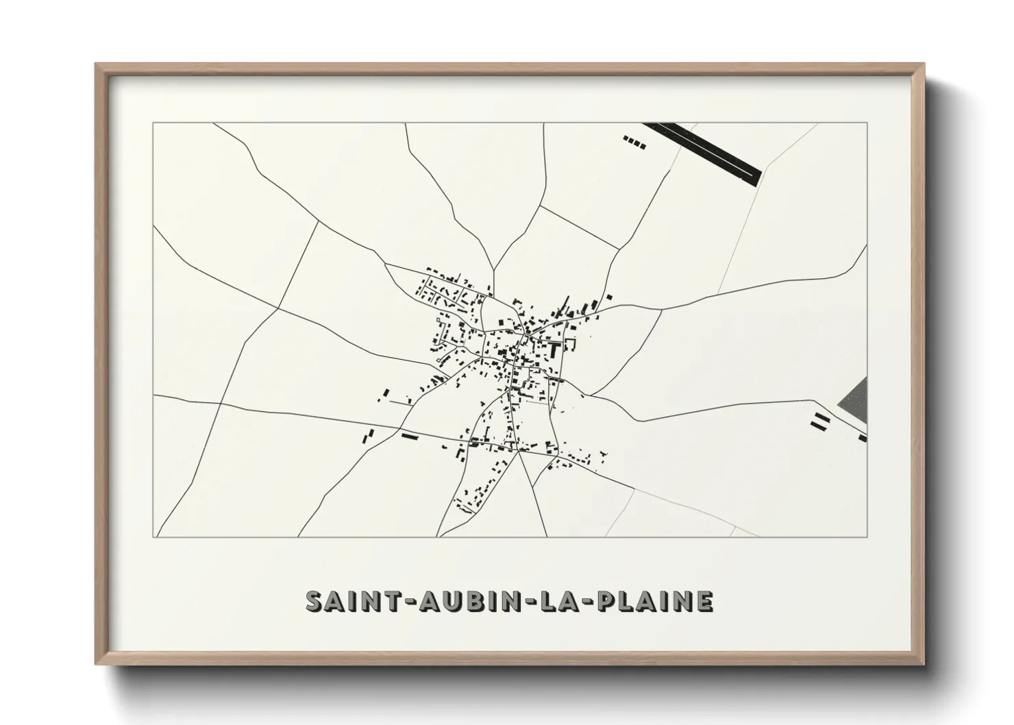 Une affiche de carte sur Saint-Aubin-la-Plaine