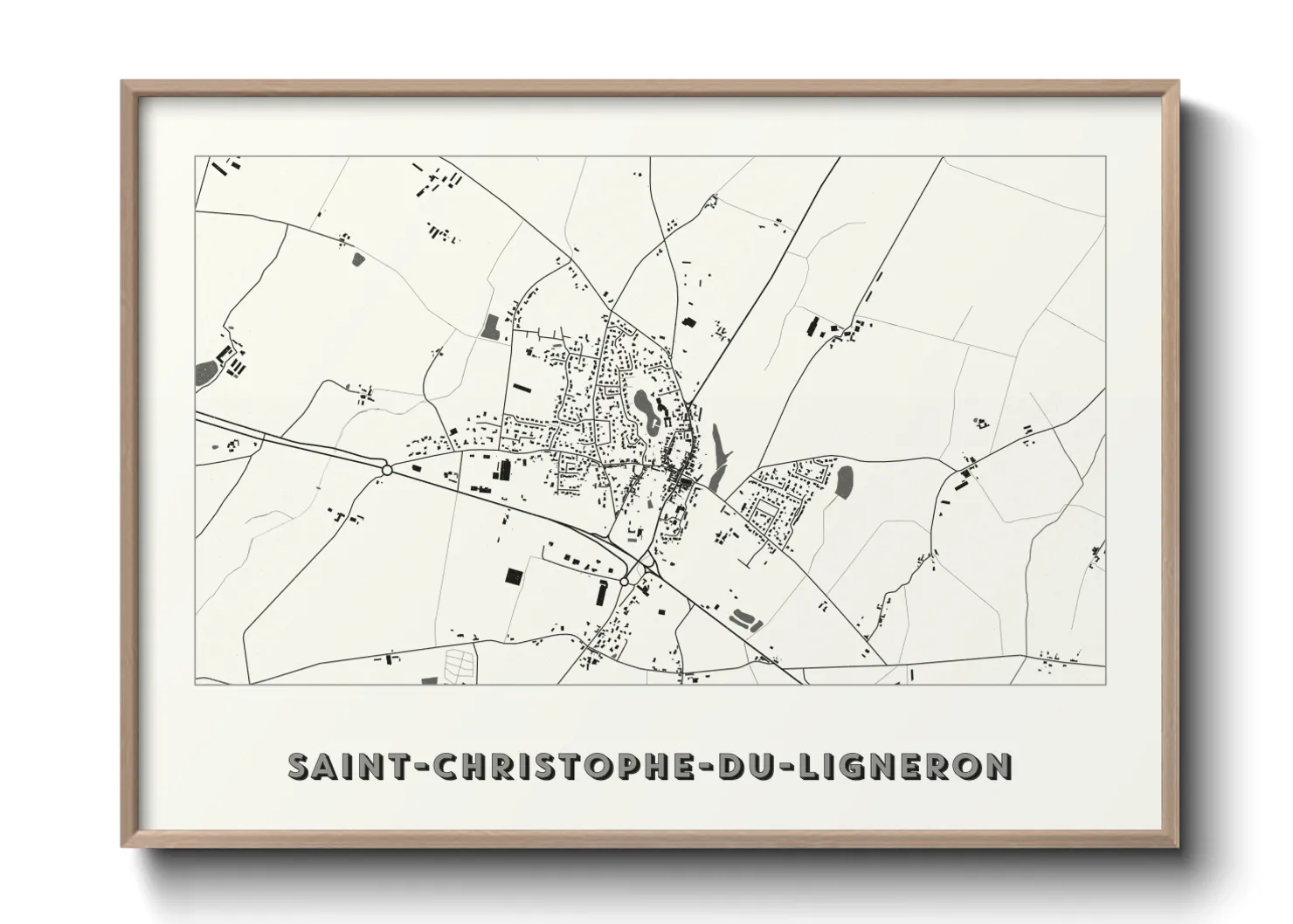 Une affiche de carte sur Saint-Christophe-du-Ligneron