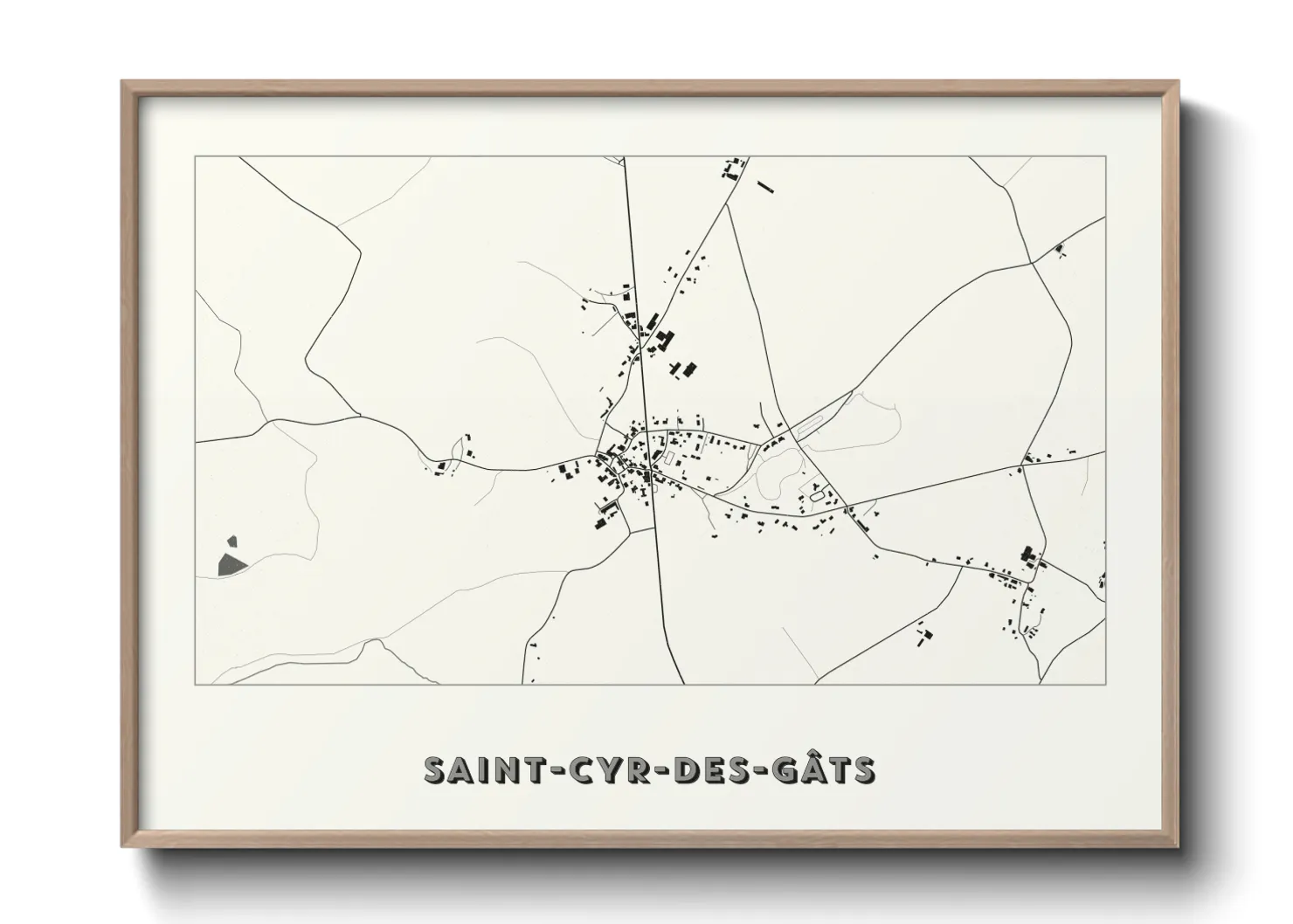 Une affiche de carte sur Saint-Cyr-des-Gâts