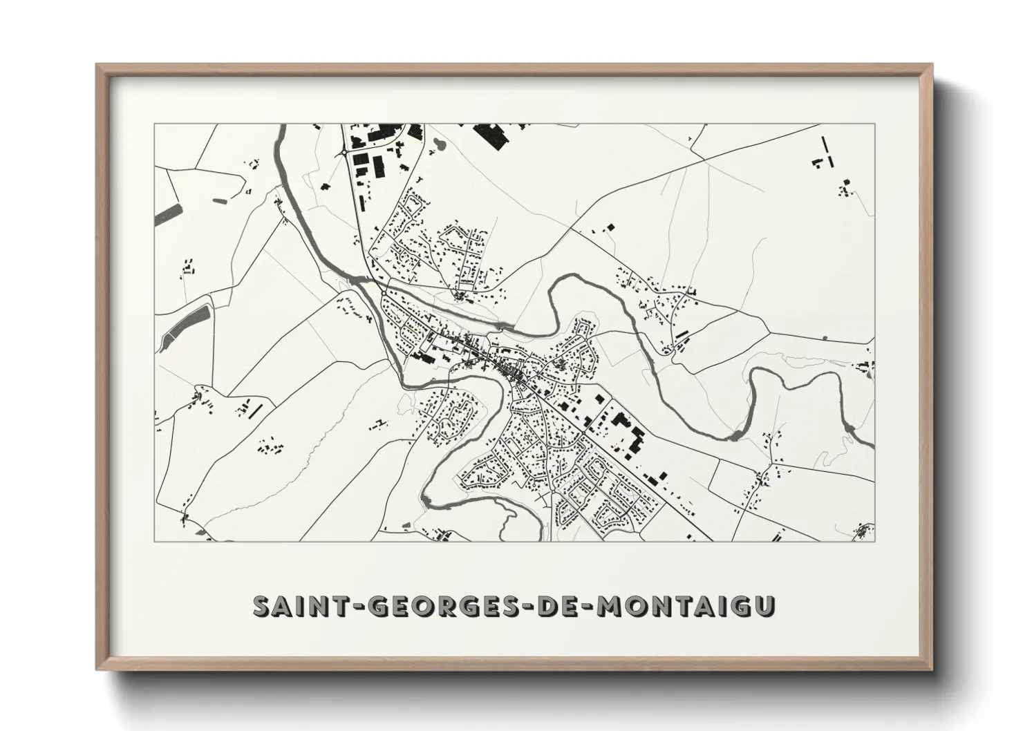Une affiche de carte sur Saint-Georges-de-Montaigu