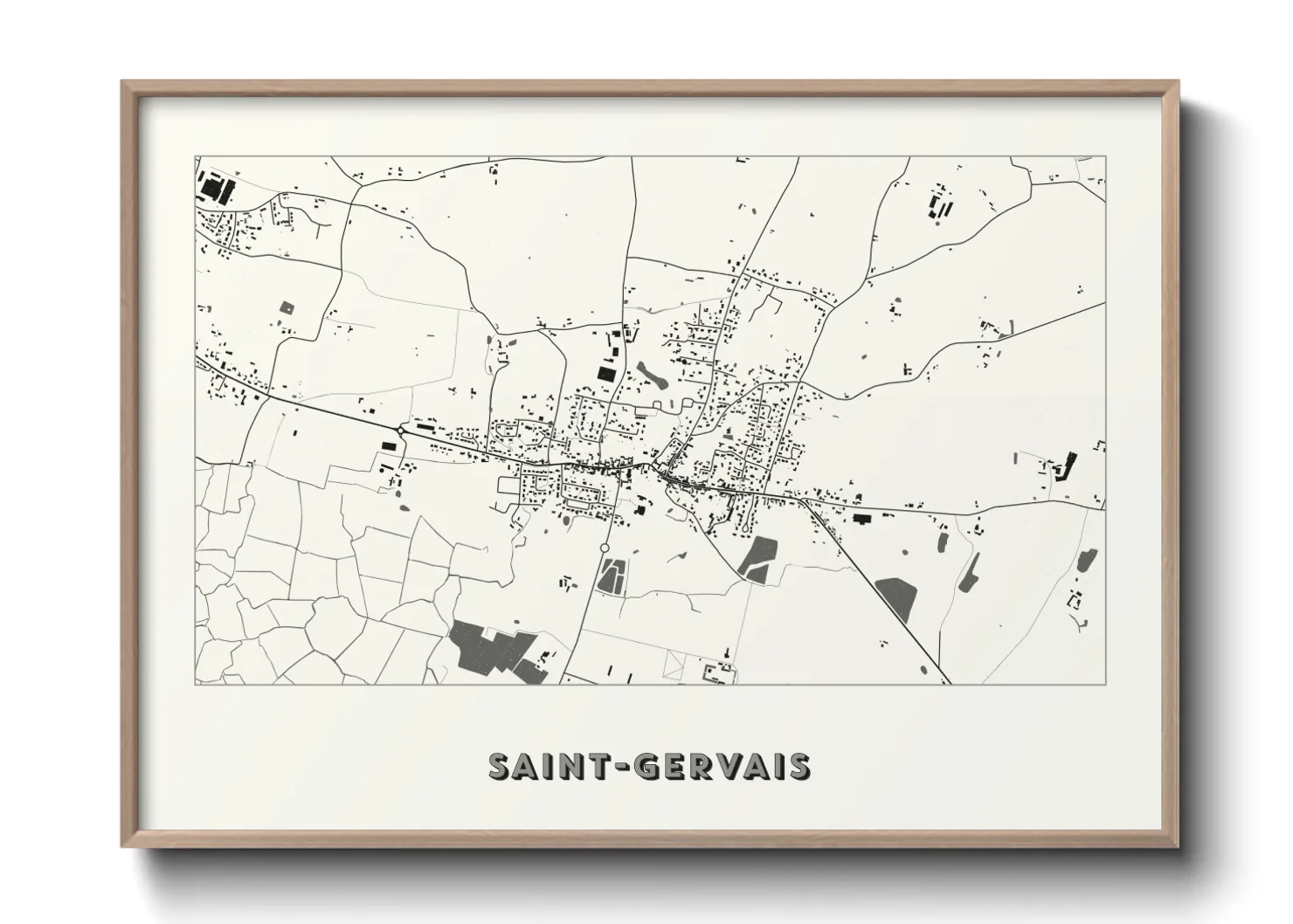 Une affiche de carte sur Saint-Gervais