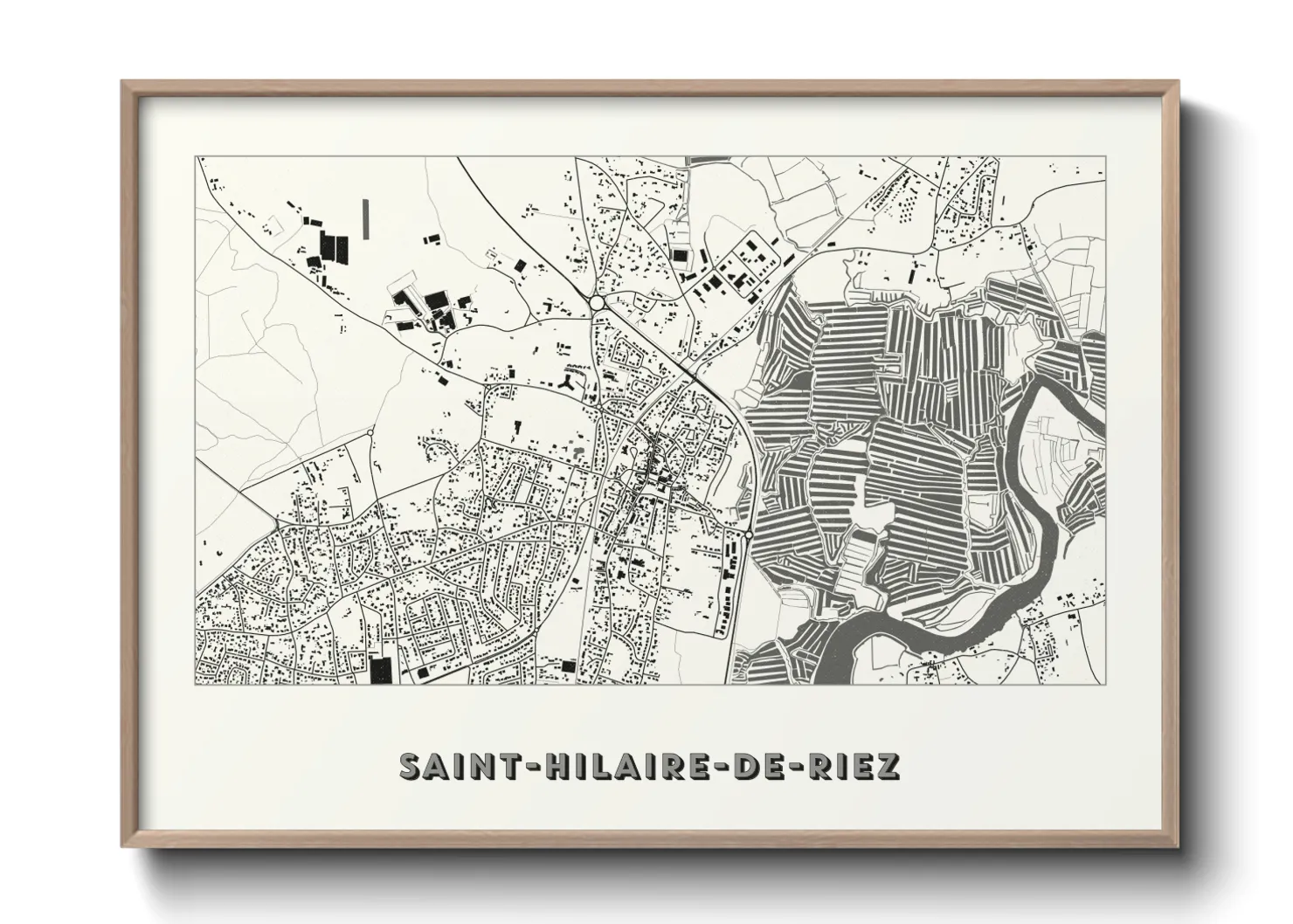 Une affiche de carte sur Saint-Hilaire-de-Riez
