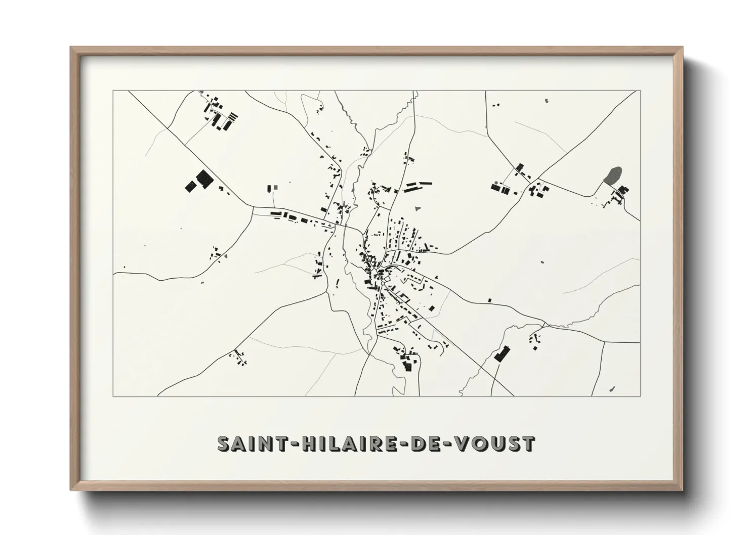 Une affiche de carte sur Saint-Hilaire-de-Voust