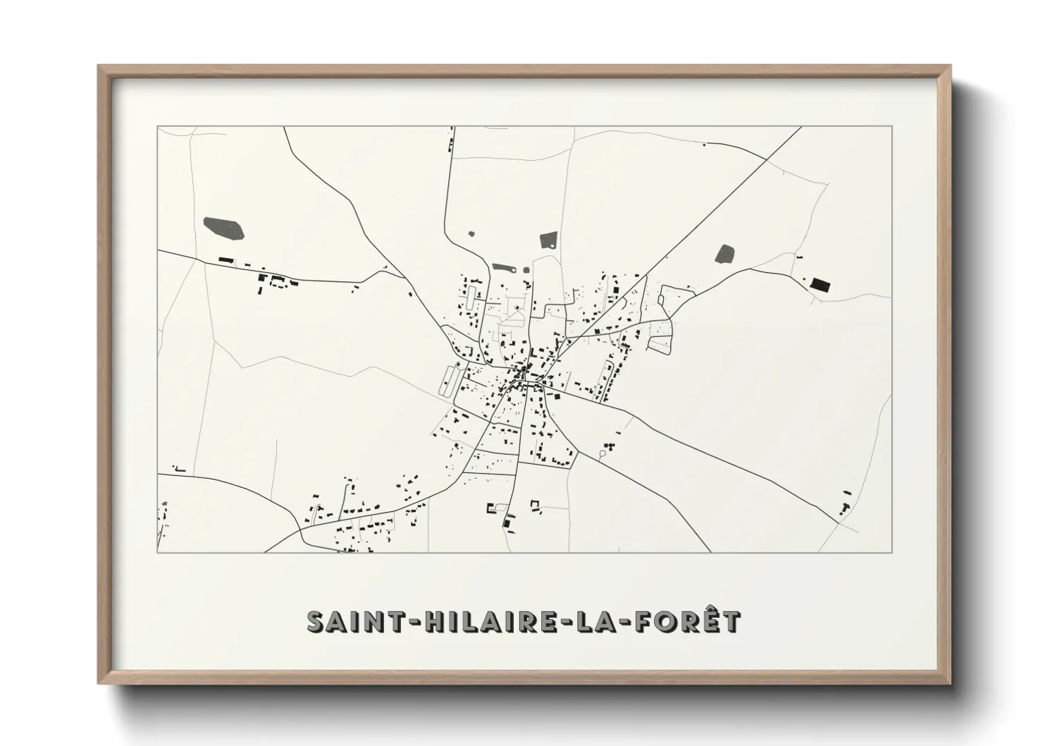 Une affiche de carte sur Saint-Hilaire-la-Forêt