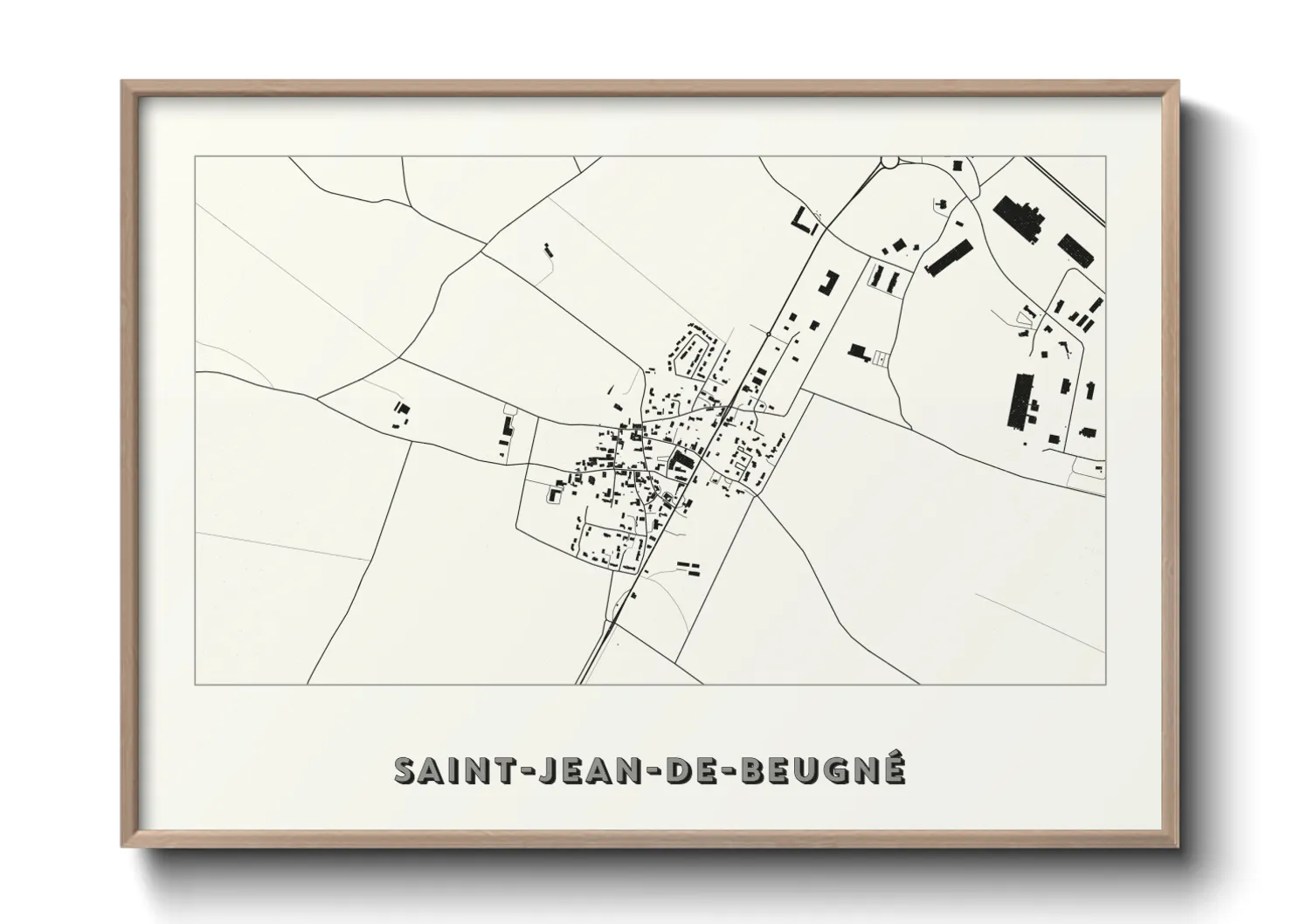 Une affiche de carte sur Saint-Jean-de-Beugné