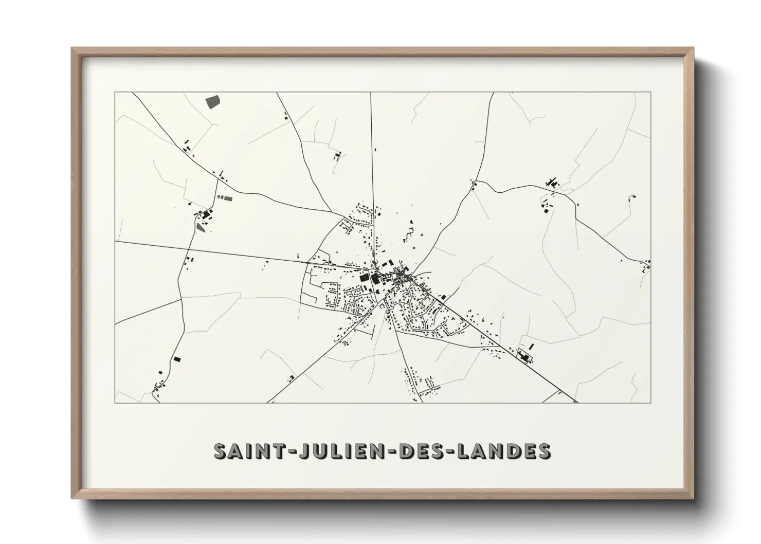 Une affiche de carte sur Saint-Julien-des-Landes