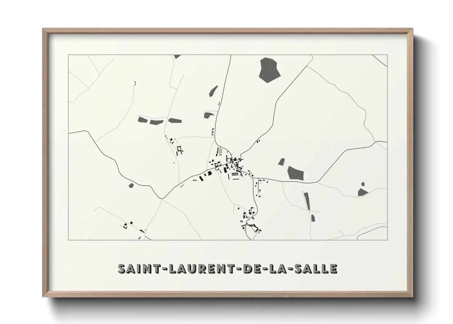Une affiche de carte sur Saint-Laurent-de-la-Salle