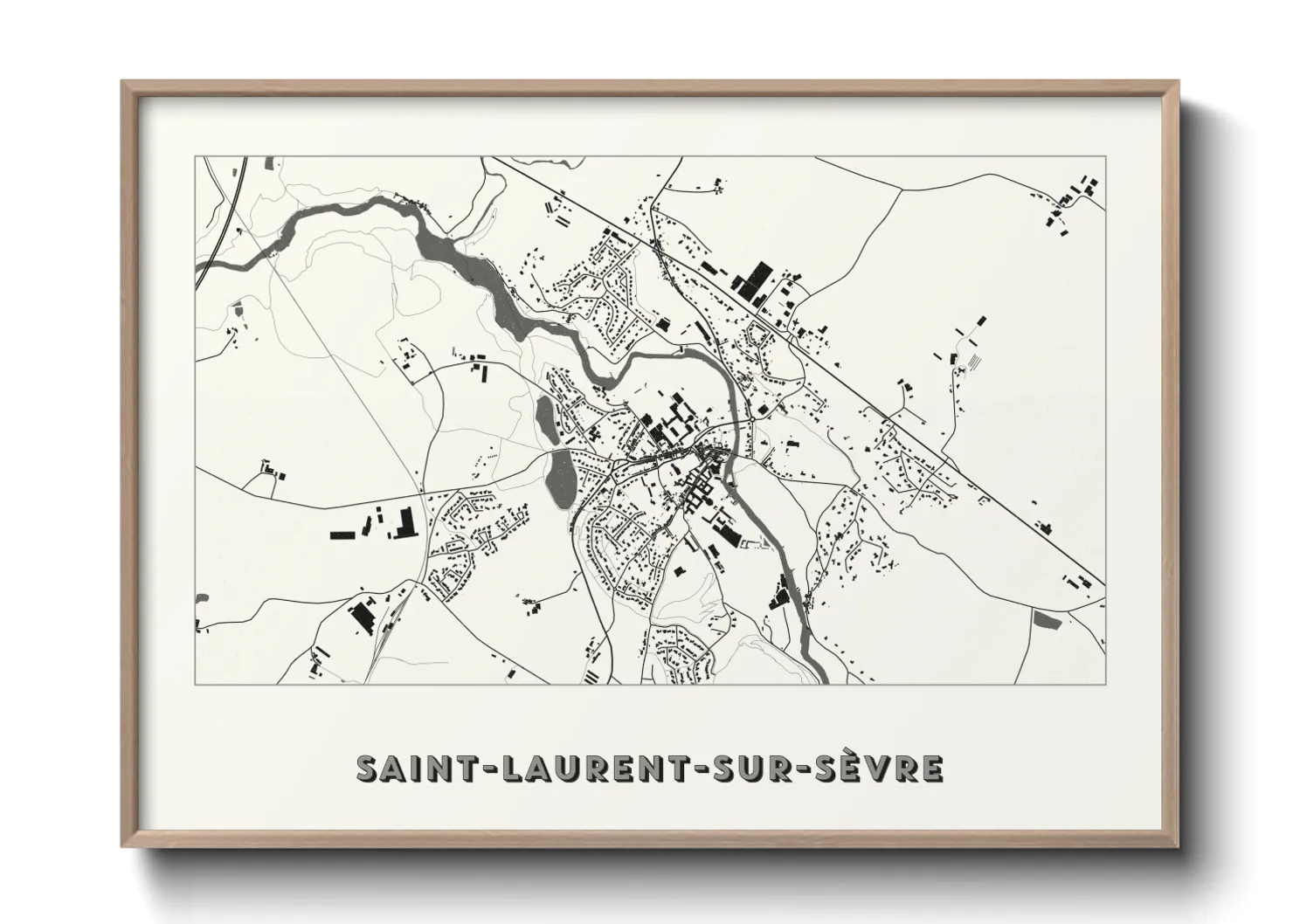 Une affiche de carte sur Saint-Laurent-sur-Sèvre