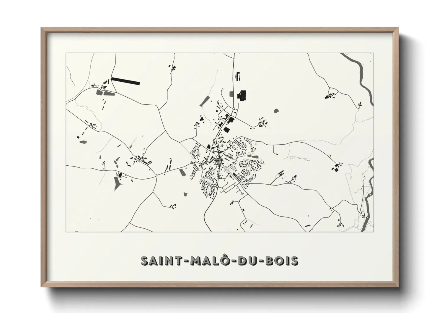 Une affiche de carte sur Saint-Malô-du-Bois