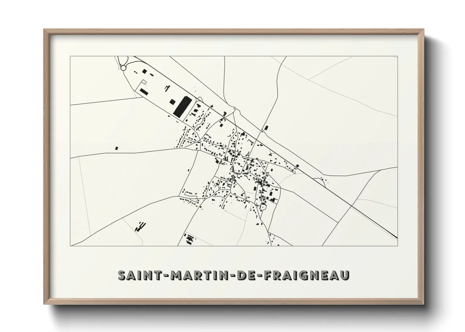 Une affiche de carte sur Saint-Martin-de-Fraigneau