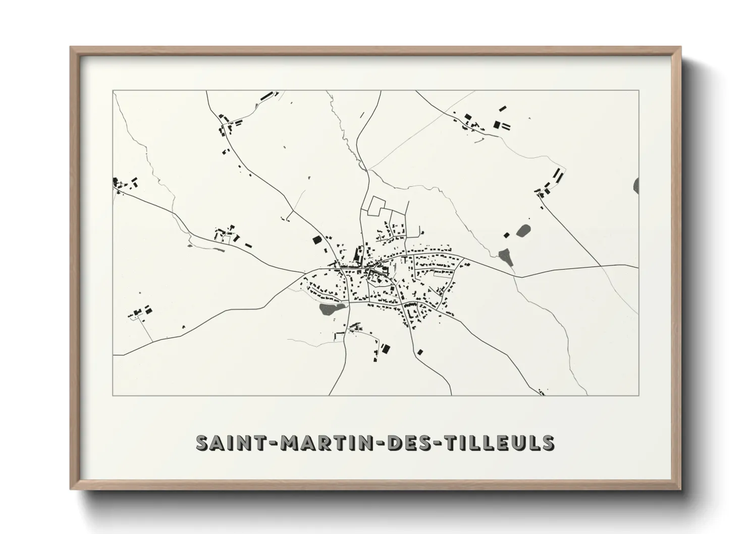Une affiche de carte sur Saint-Martin-des-Tilleuls