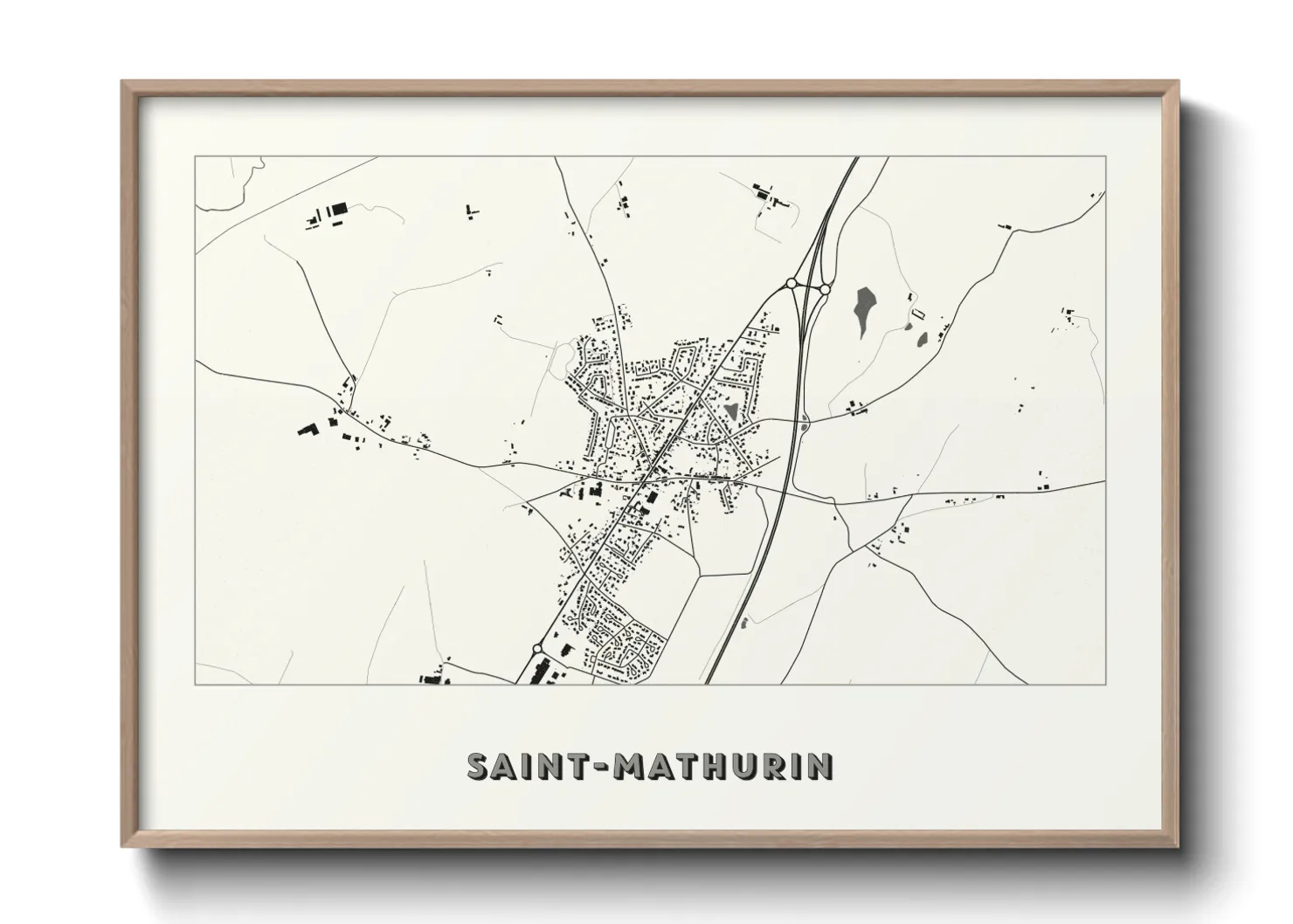 Une affiche de carte sur Saint-Mathurin