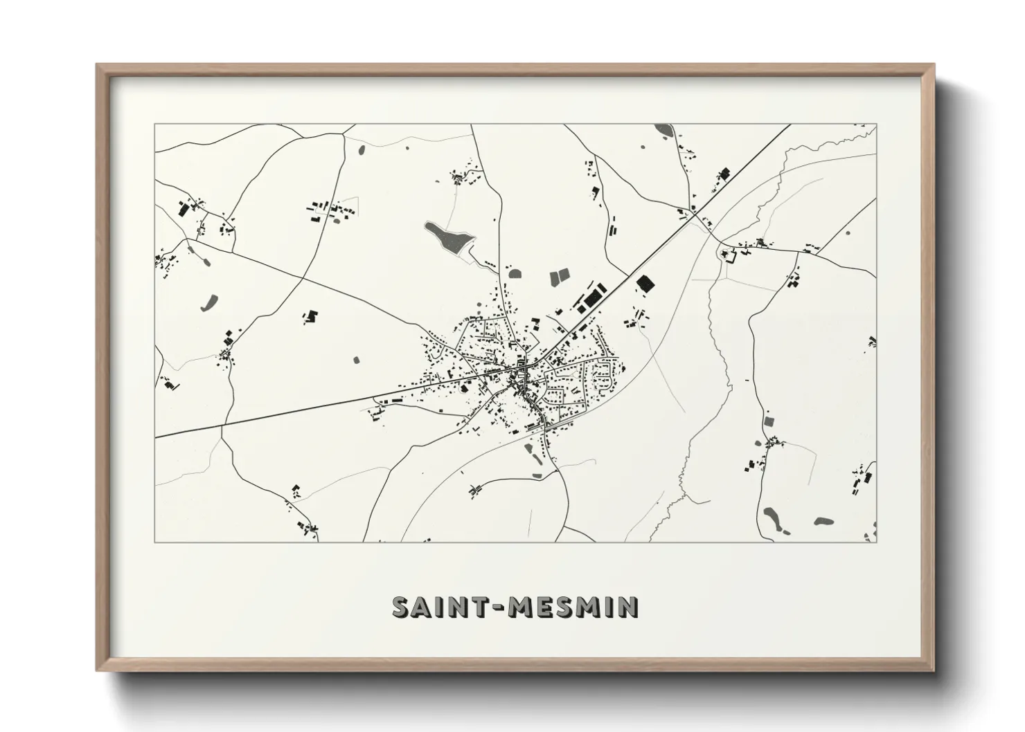Une affiche de carte sur Saint-Mesmin