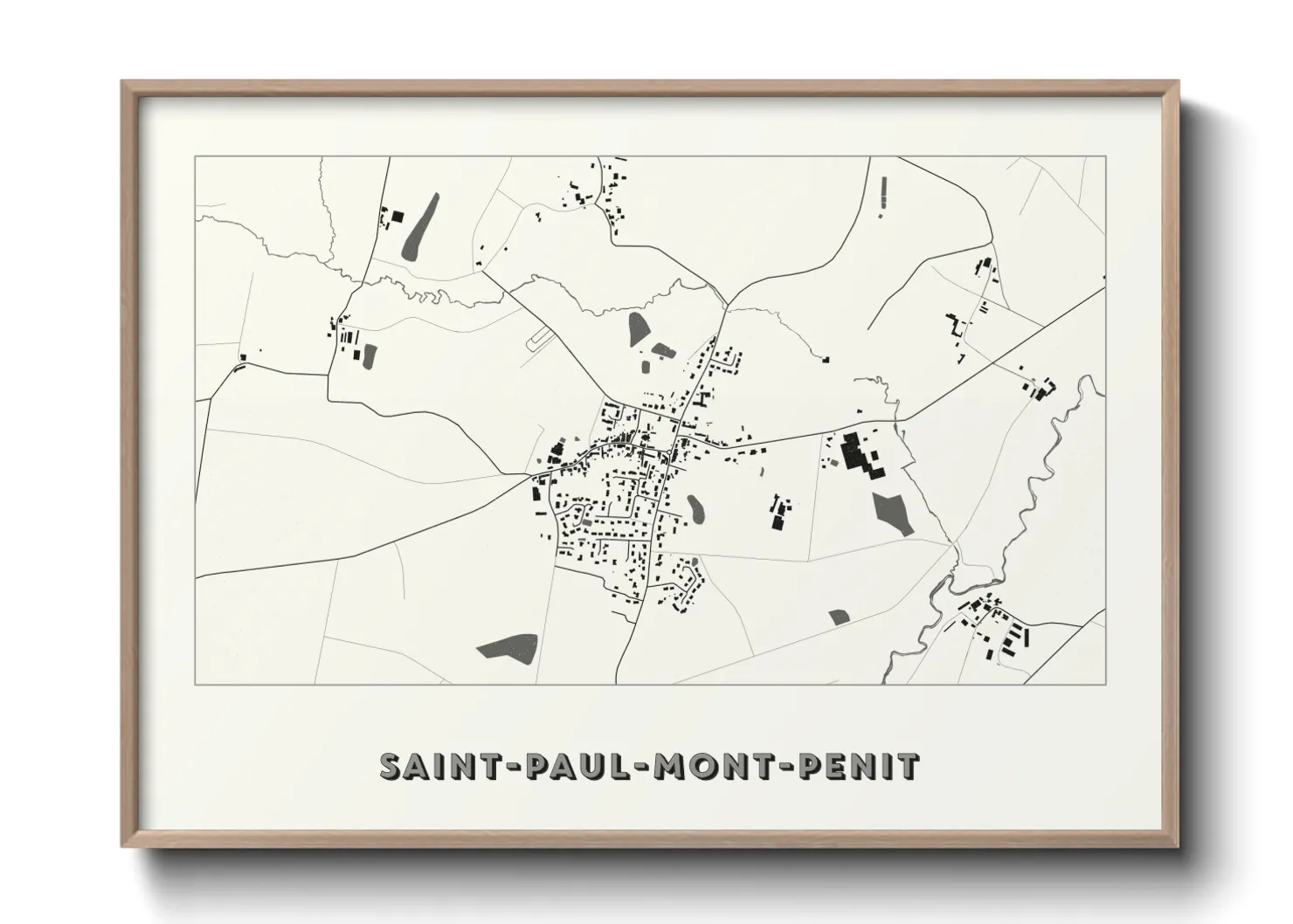 Une affiche de carte sur Saint-Paul-Mont-Penit