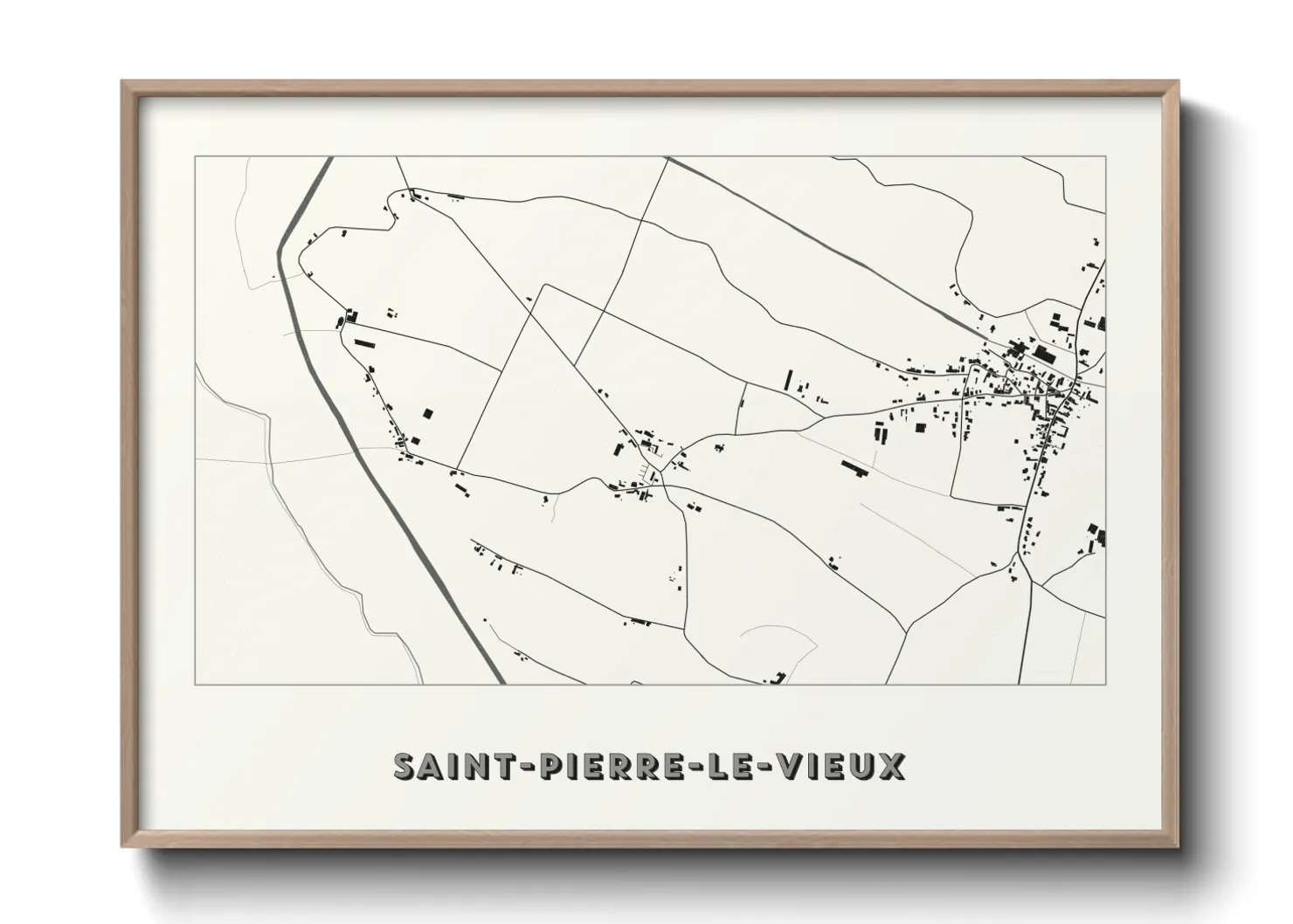 Une affiche de carte sur Saint-Pierre-le-Vieux
