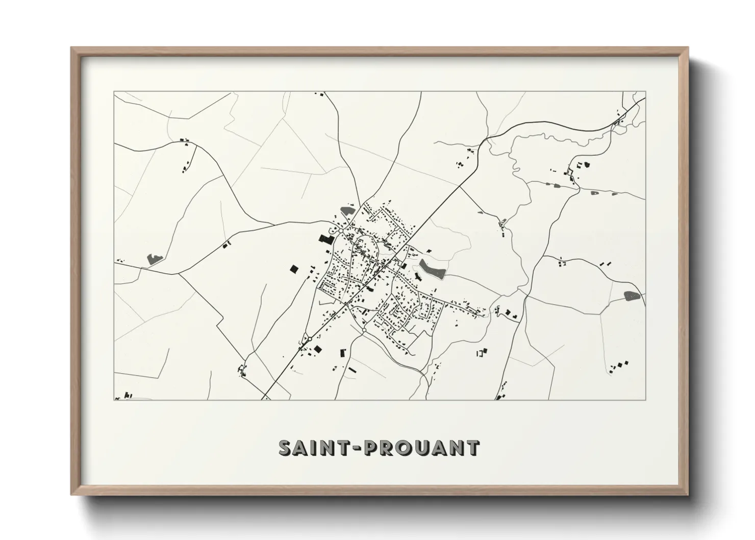 Une affiche de carte sur Saint-Prouant