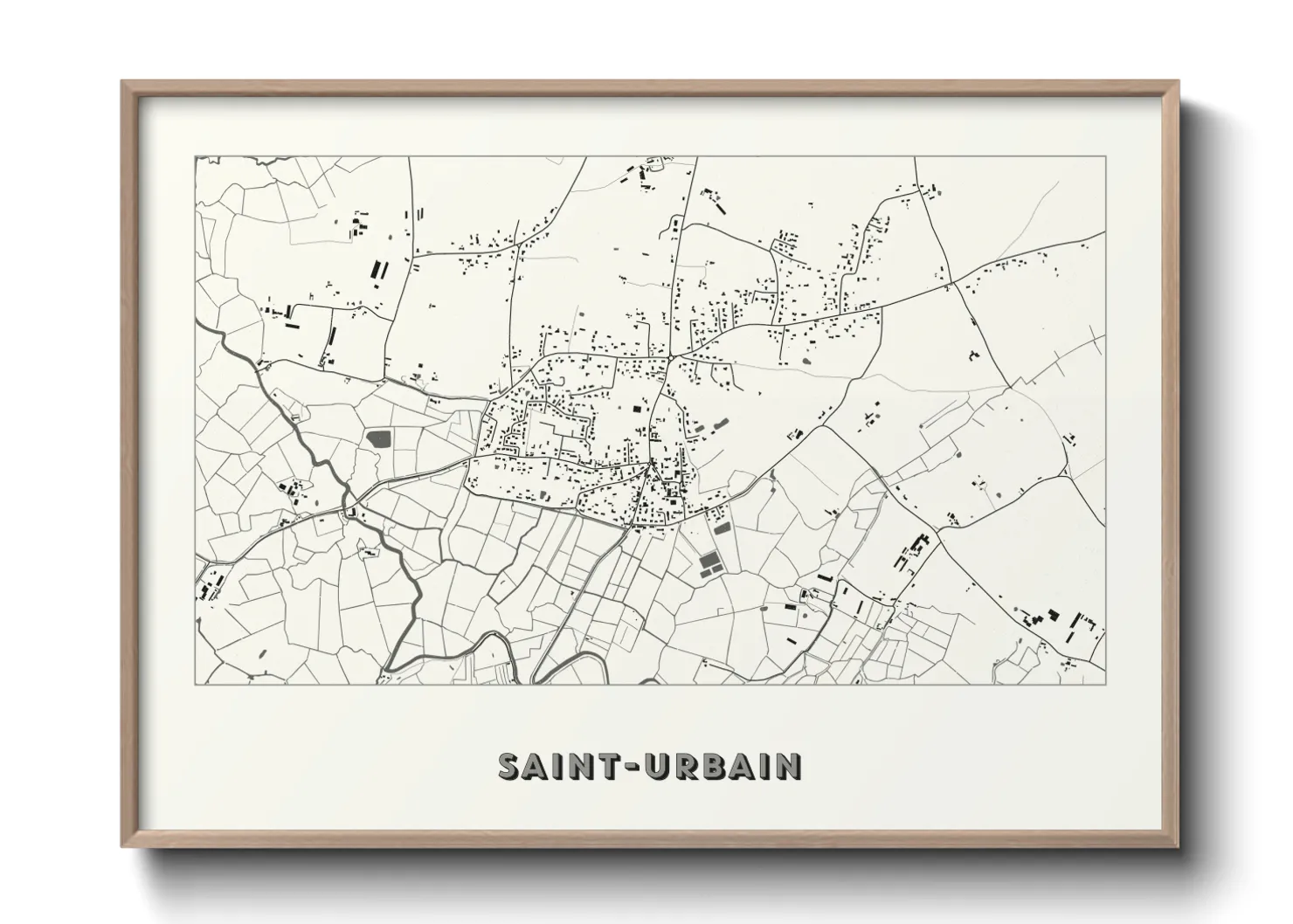 Une affiche de carte sur Saint-Urbain