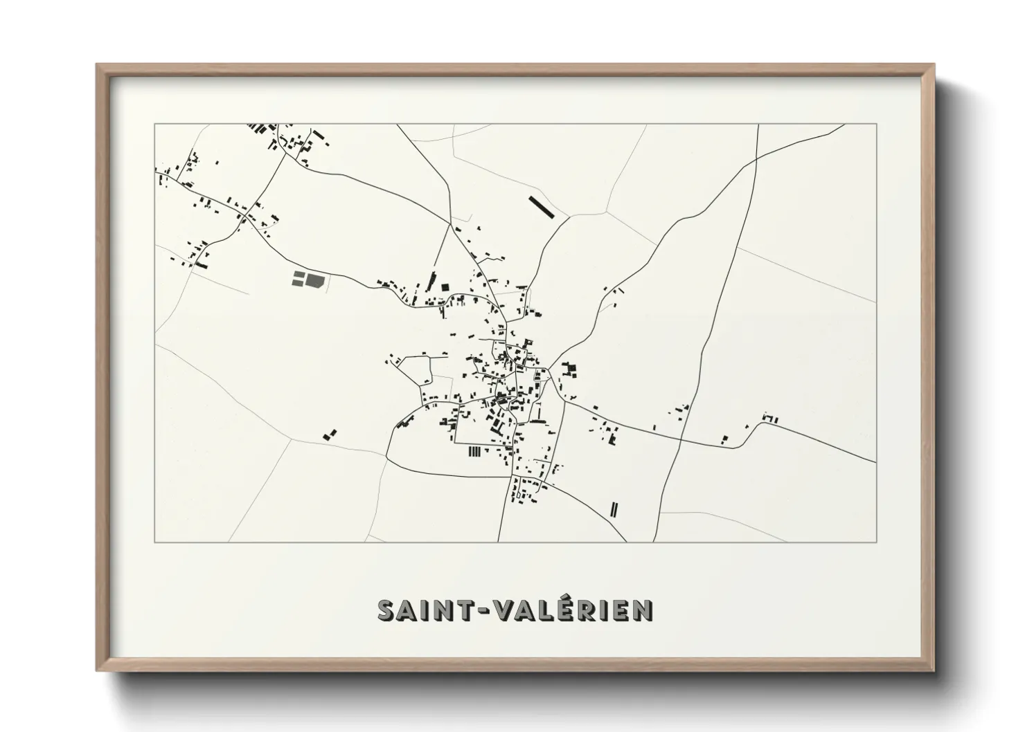 Une affiche de carte sur Saint-Valérien