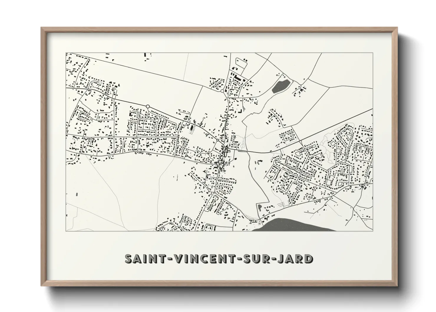 Une affiche de carte sur Saint-Vincent-sur-Jard