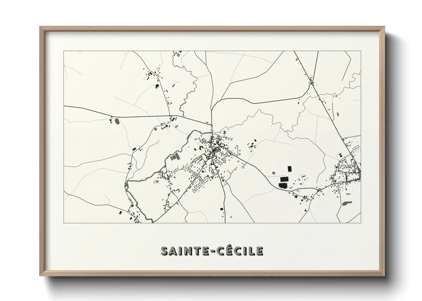 Une affiche de carte sur Sainte-Cécile