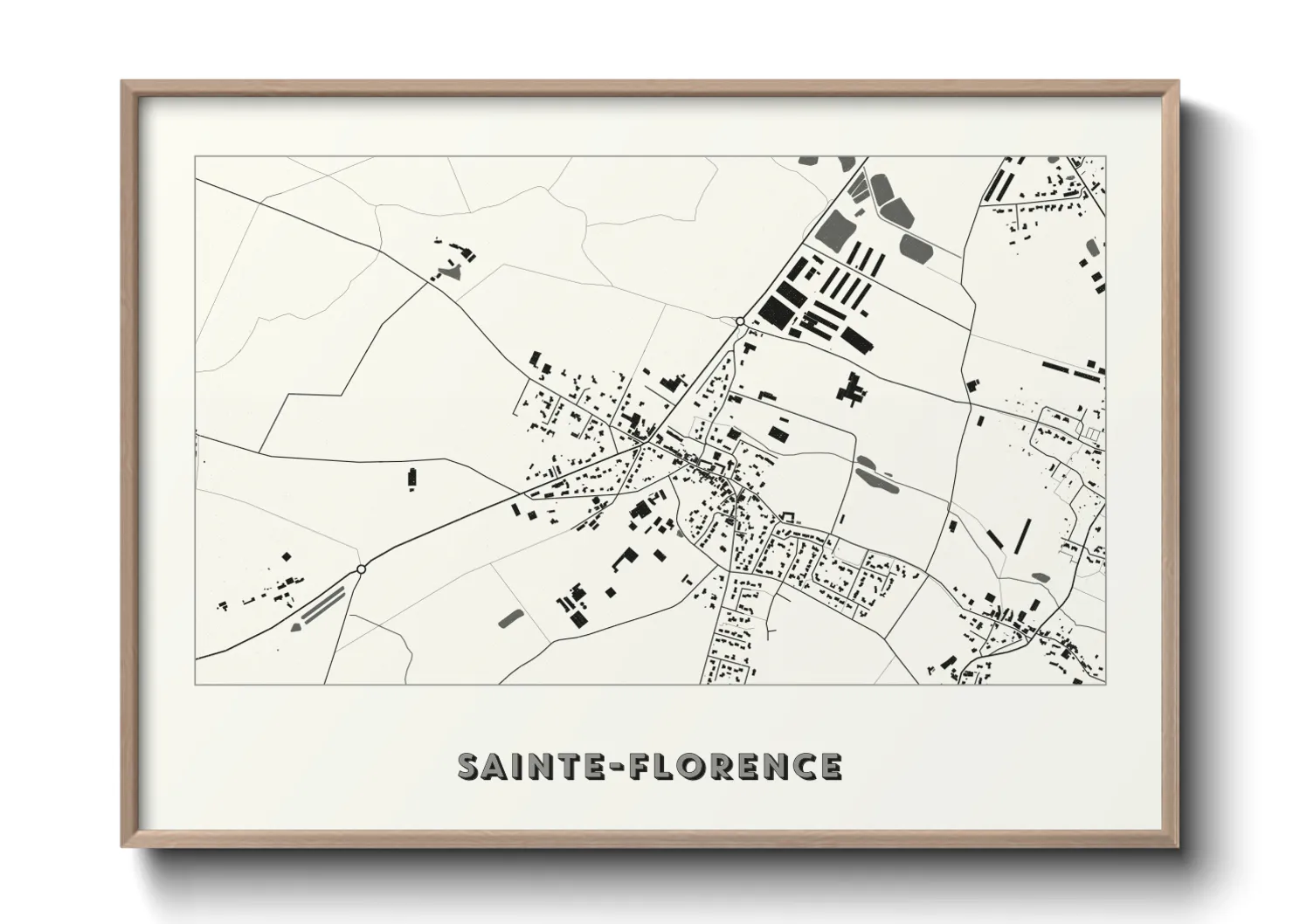 Une affiche de carte sur Sainte-Florence