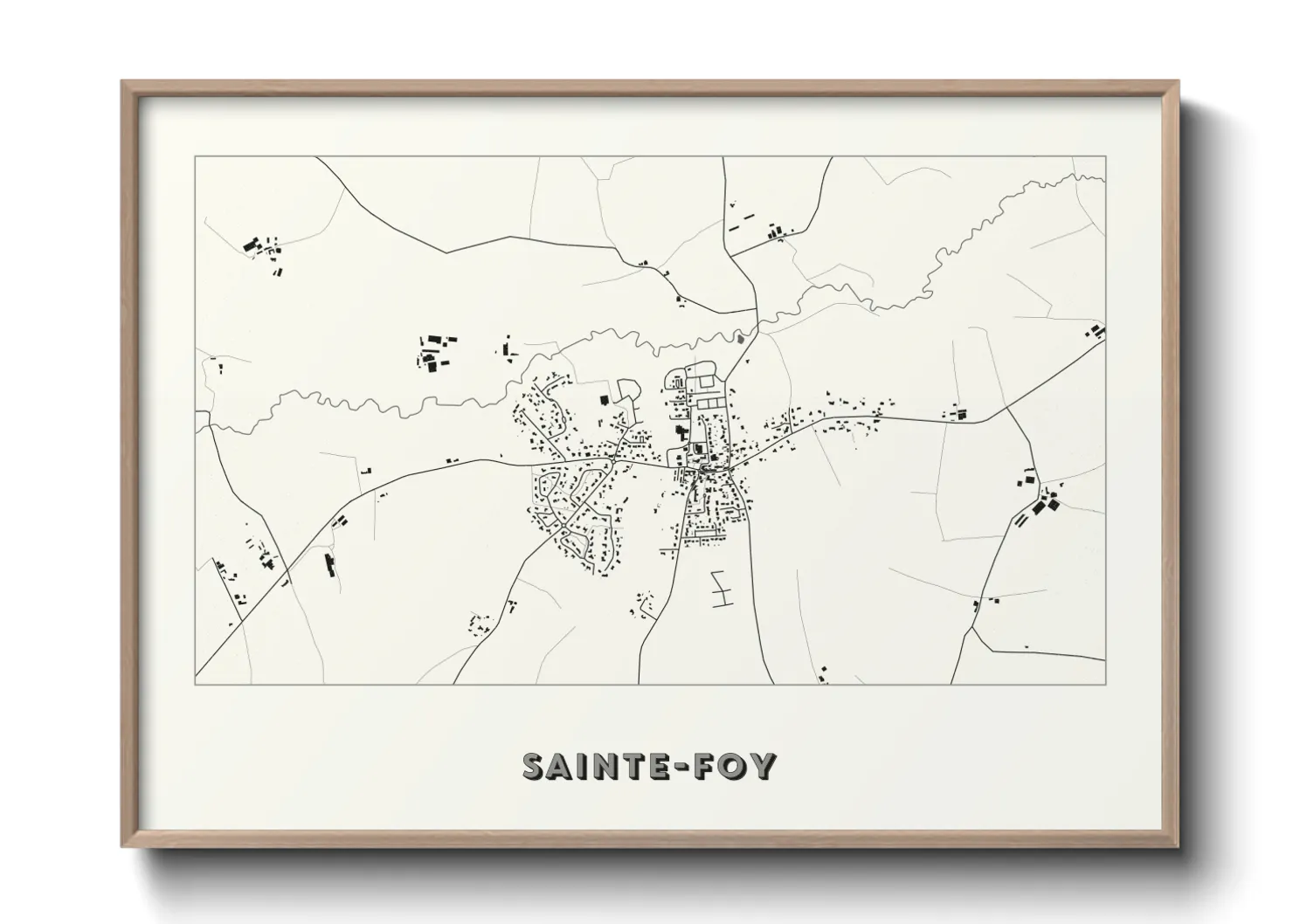 Une affiche de carte sur Sainte-Foy