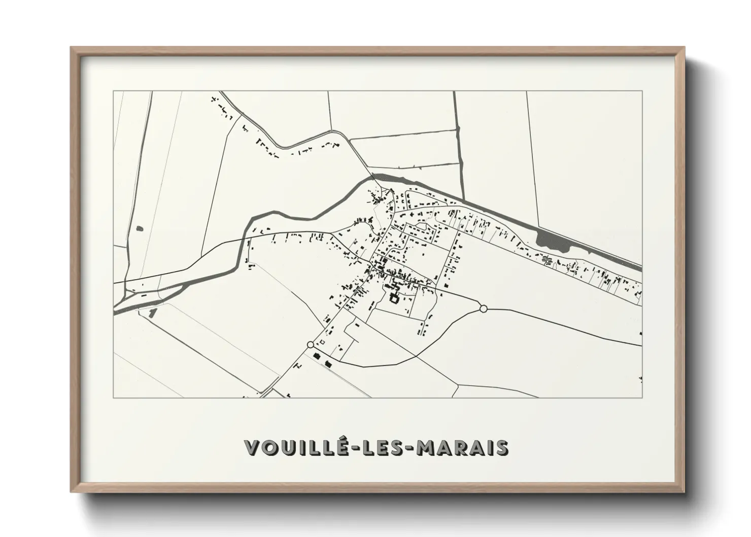 Une affiche de carte sur Vouillé-les-Marais