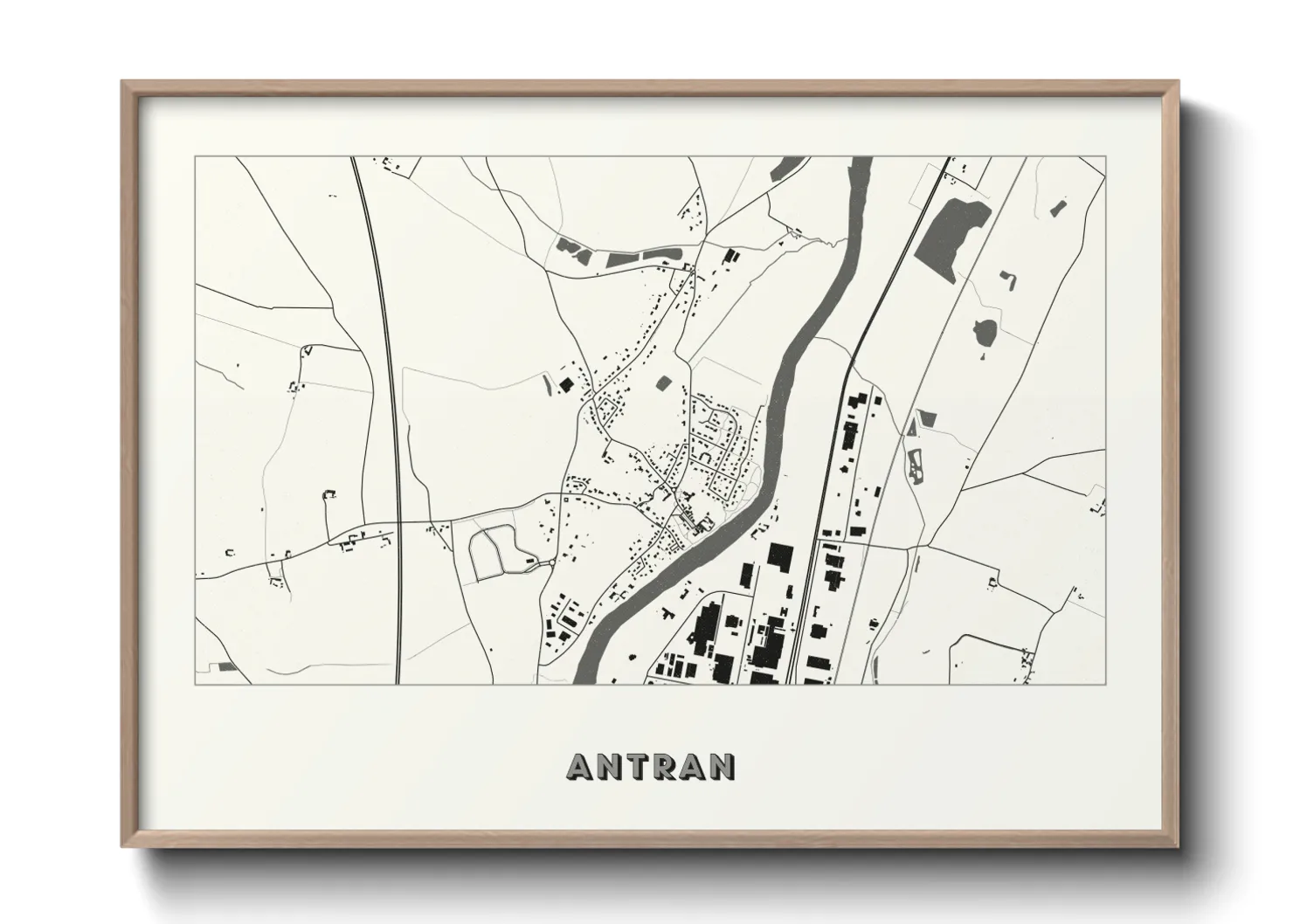 Une affiche de carte sur Antran