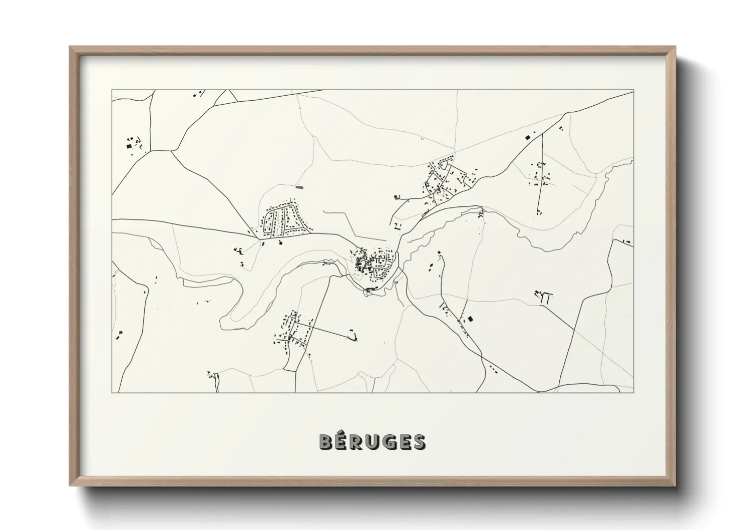 Une affiche de carte sur Béruges