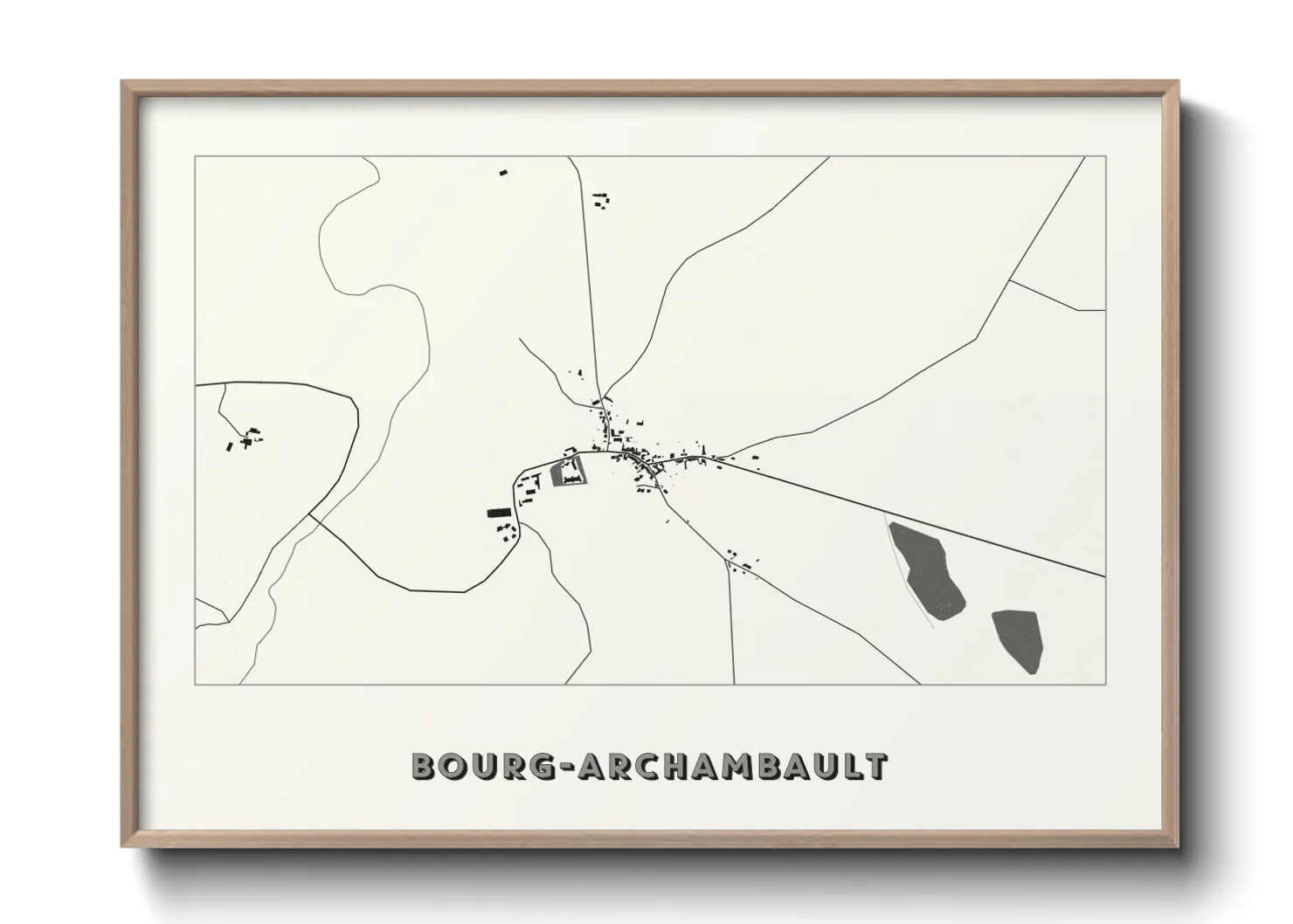 Une affiche de carte sur Bourg-Archambault