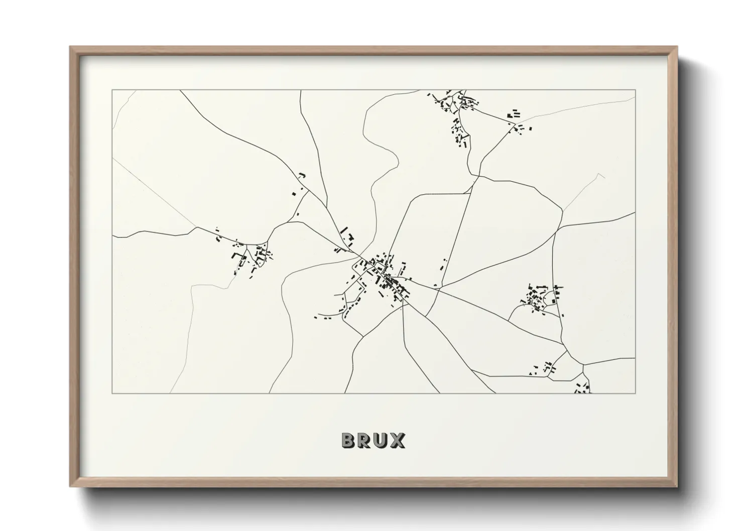 Une affiche de carte sur Brux